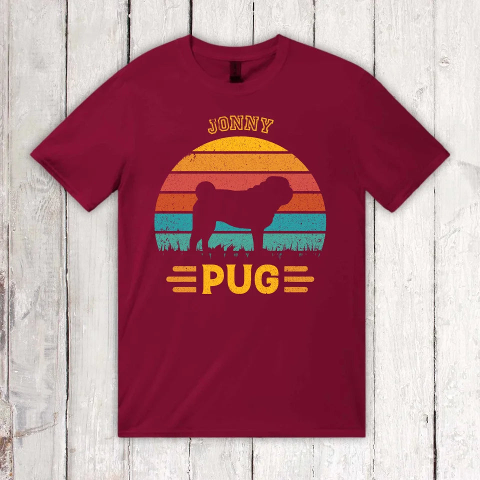 Vintage Hund Design Silhouette - personalisiertes T-Shirt oder Hoodie | Personalize Palace