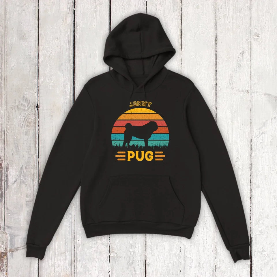 Vintage Hund Design Silhouette - personalisiertes T-Shirt oder Hoodie | Personalize Palace