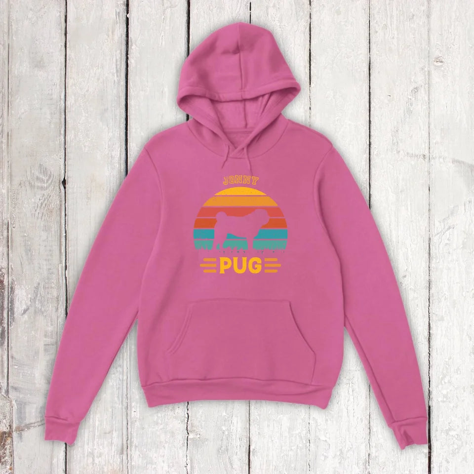 Vintage Hund Design Silhouette - personalisiertes T-Shirt oder Hoodie