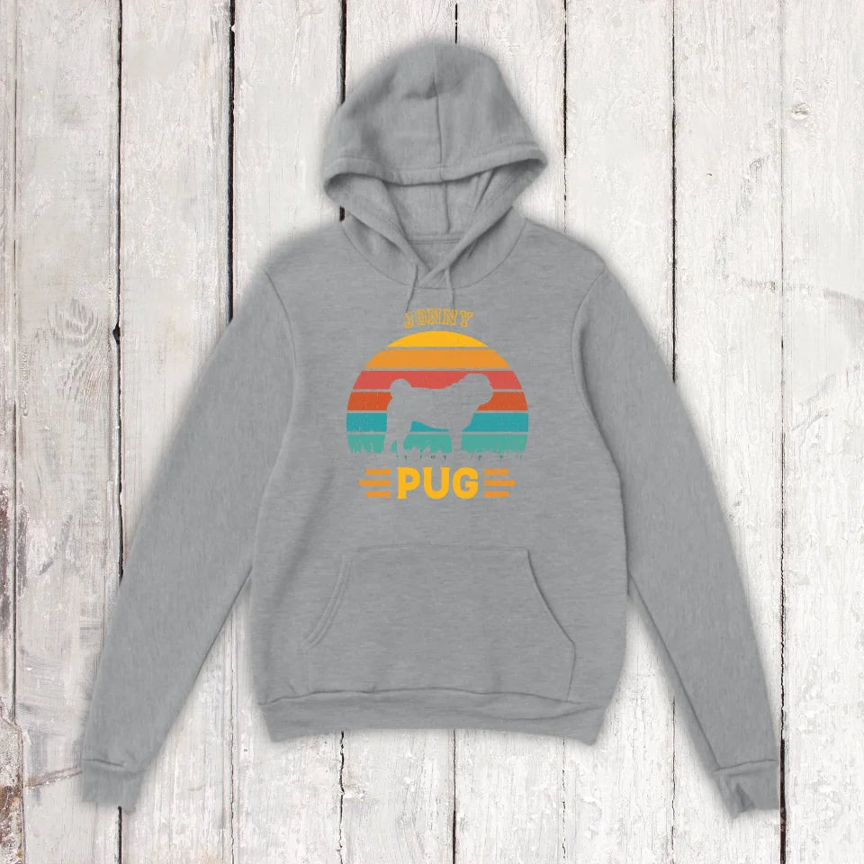 Vintage Hund Design Silhouette - personalisiertes T-Shirt oder Hoodie