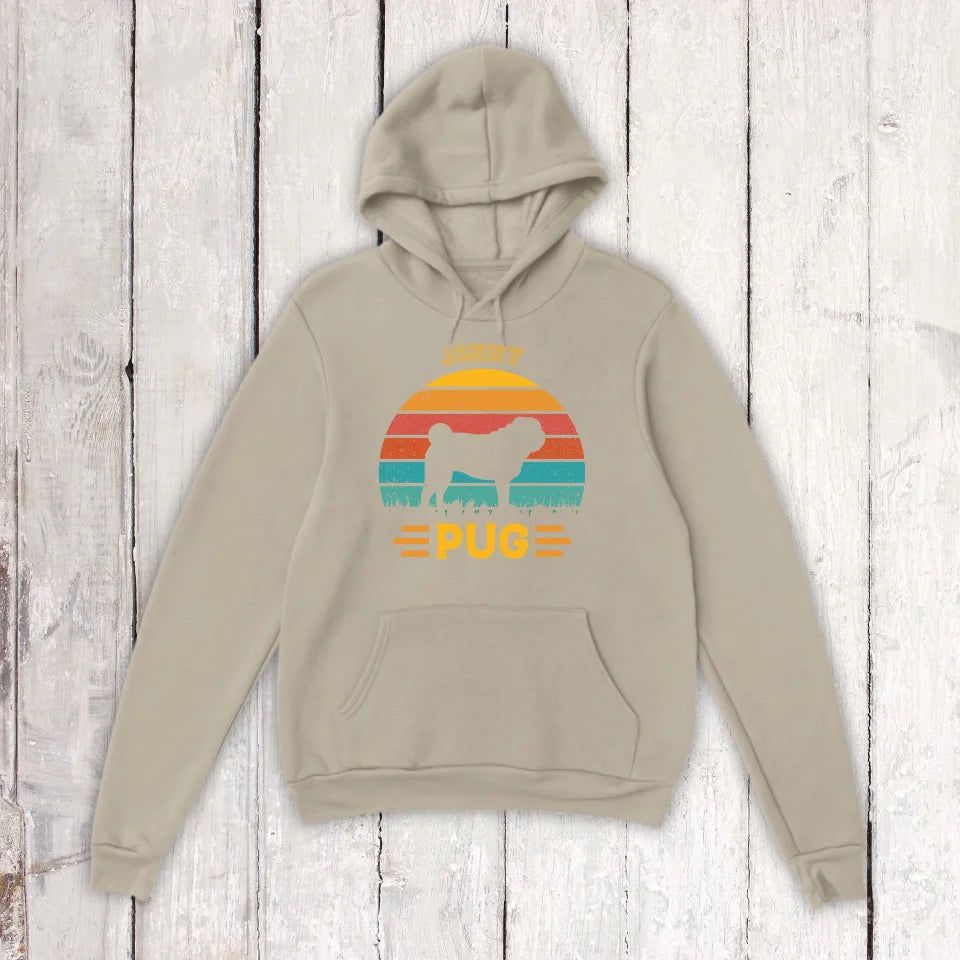 Vintage Hund Design Silhouette - personalisiertes T-Shirt oder Hoodie