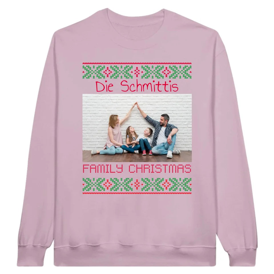 Ugly Weihnachts-Sweater mit deinem Foto und Text - personalisiere dein X-mas