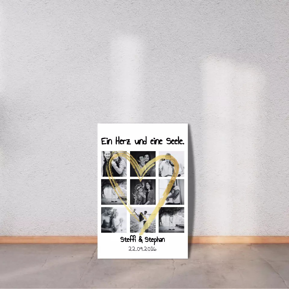 personalisierbares Familienbild ohne Rahmen fertig für die Wand - individuelles Fotoboard