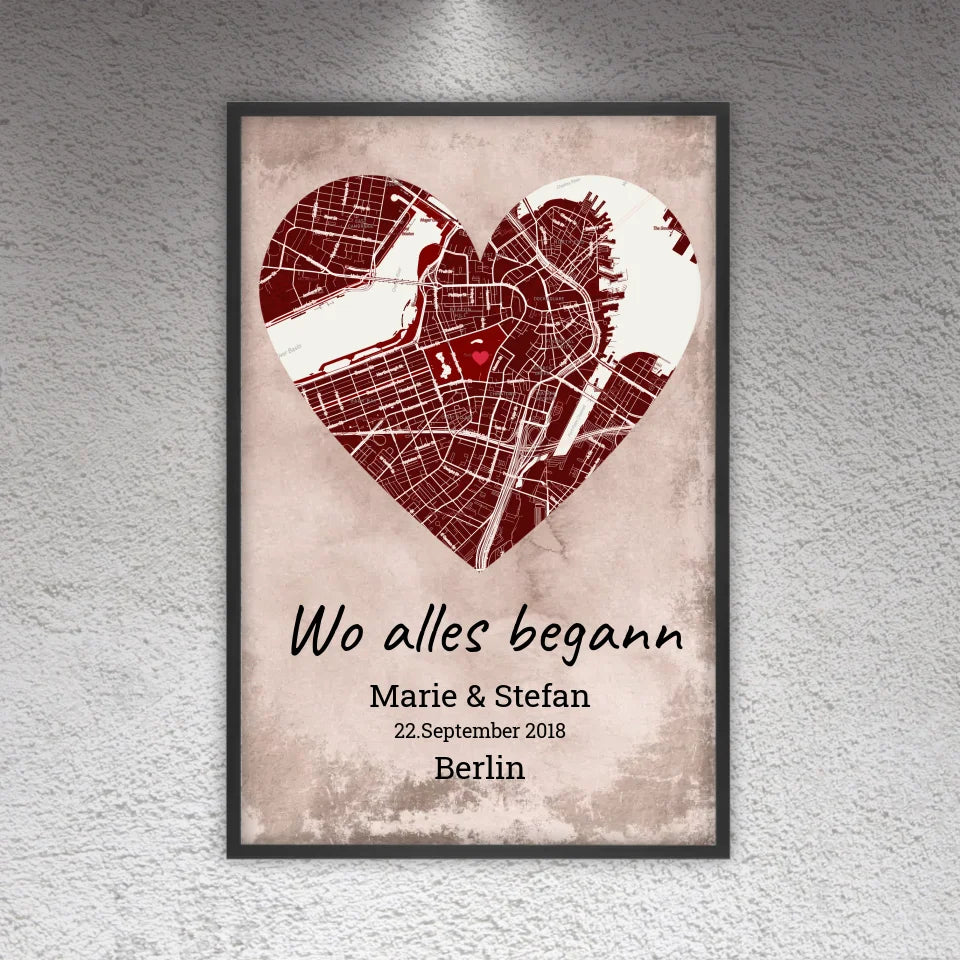 Wo alles begann - Individuelle Stadtkarte