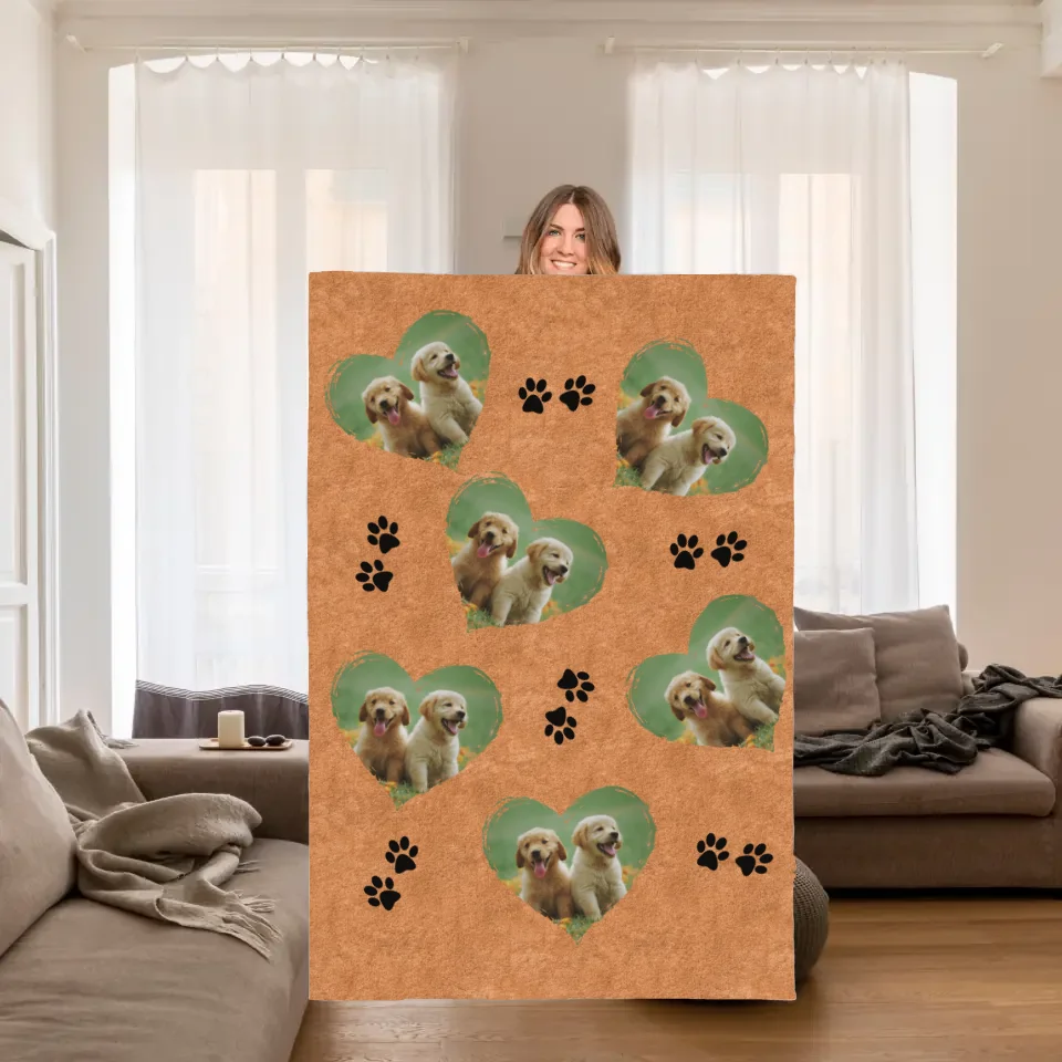 Hundedecke | Kuschel mich, wenn du mich vermisst - Individuelle Fotodecke
