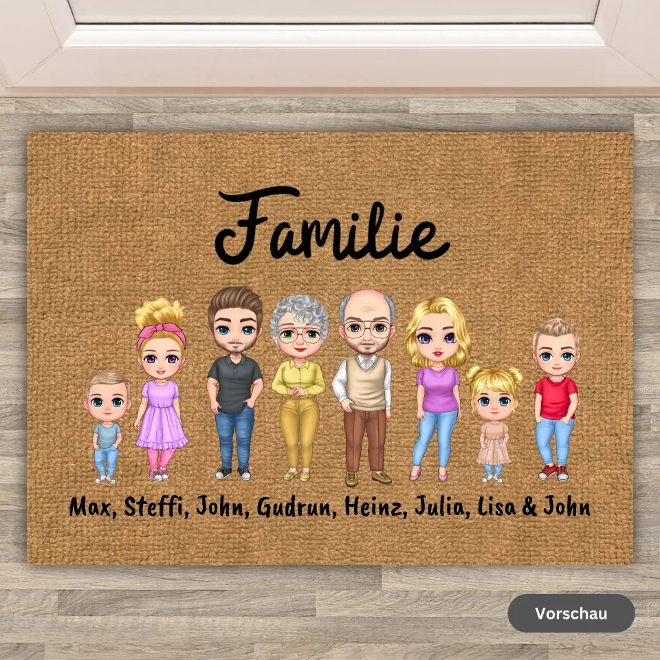 Zelten, Wohnwagen, Camping mit der Familie - individuelle Fußmatte