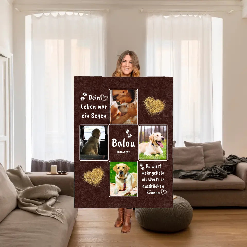 Hundedecke | Kuschel mich, wenn du mich vermisst - Individuelle Fotodecke