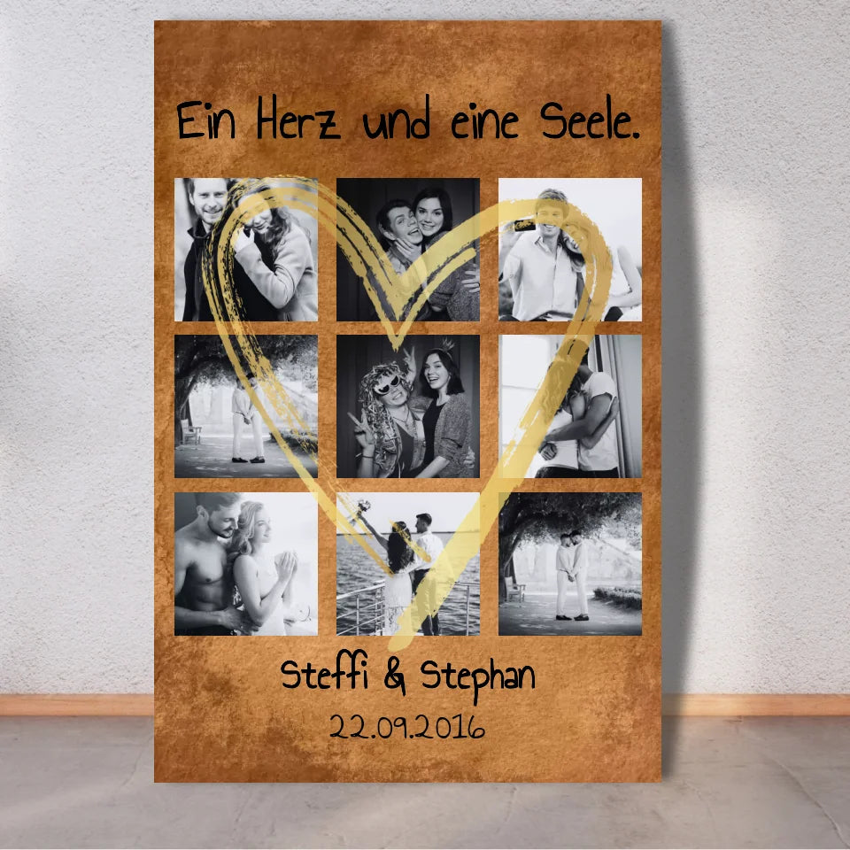 9 Bilder in Schwarz und Weiß Collage - Individuelles Photoboard