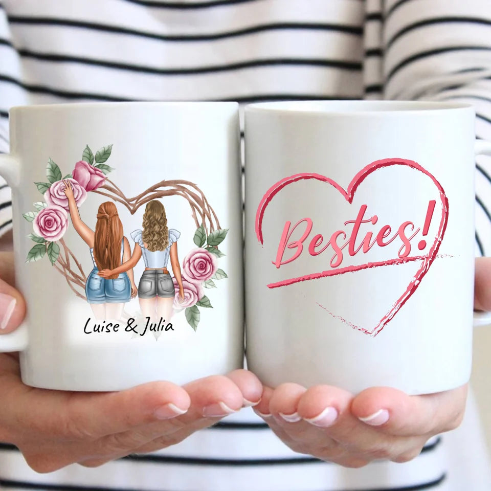 Besties, Schwestern, Beste Freundinnen - individueller Acryl Glas Ständer mit LED