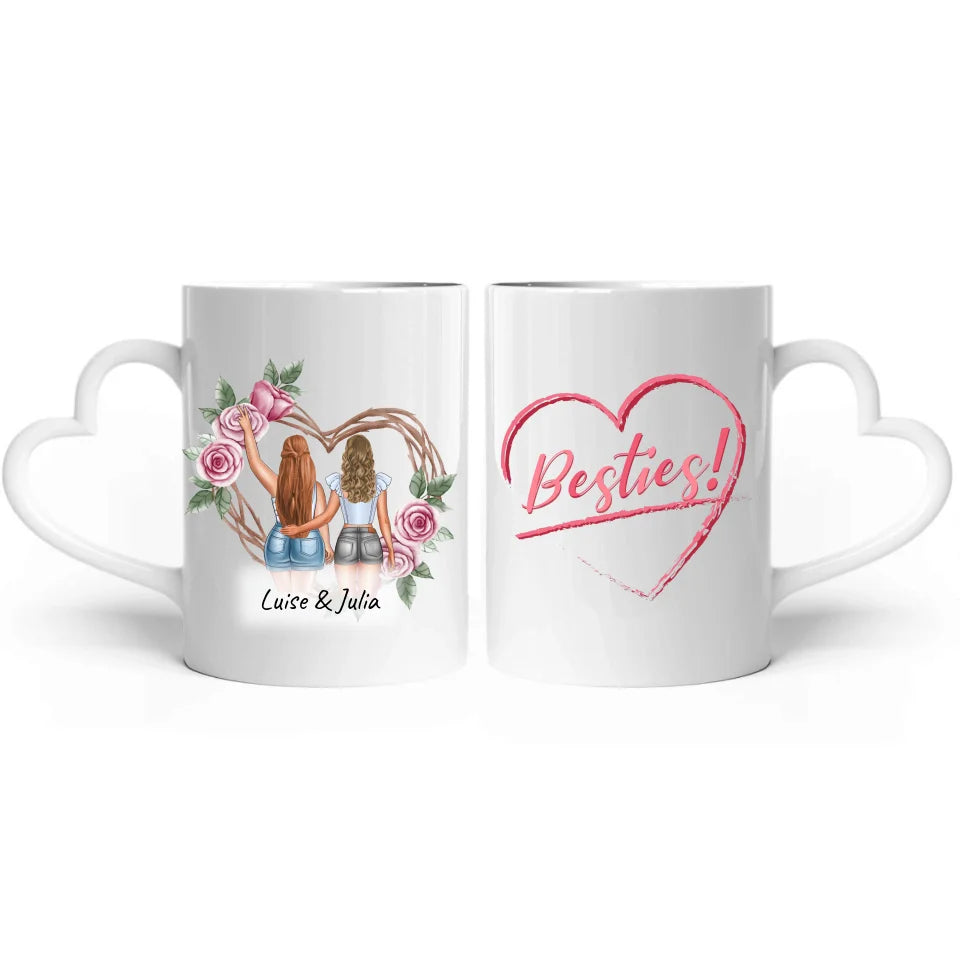 Besties, Schwestern, Beste Freundinnen - individueller Acryl Glas Ständer mit LED