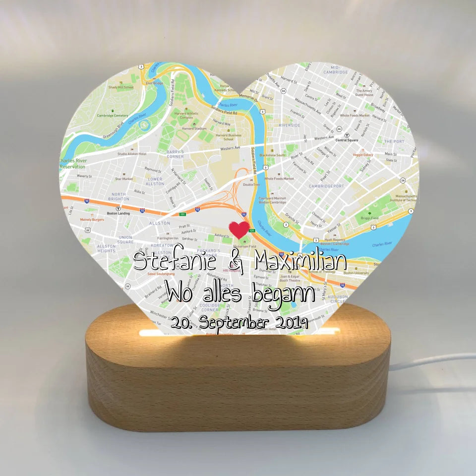 Nachtlicht Herz mit eurem Foto - individuelles Acryl LED Nachtlicht
