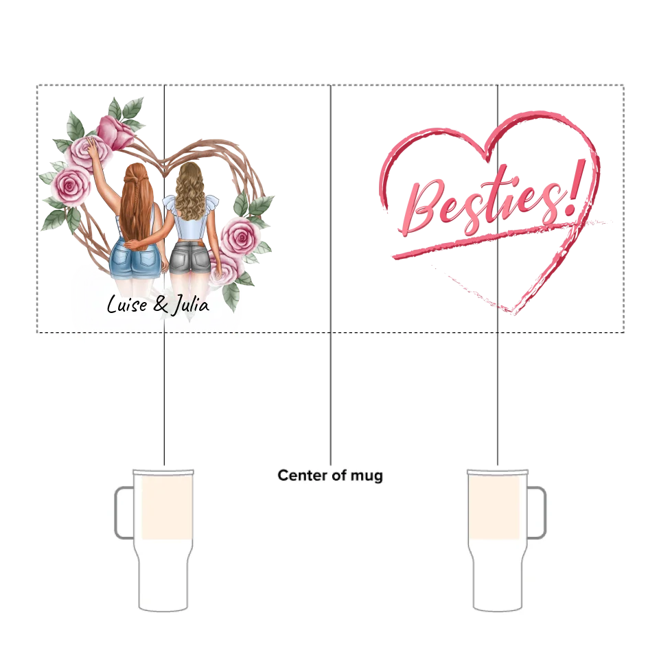 Buchstaben Monogramm und Name - individueller Thermobecher