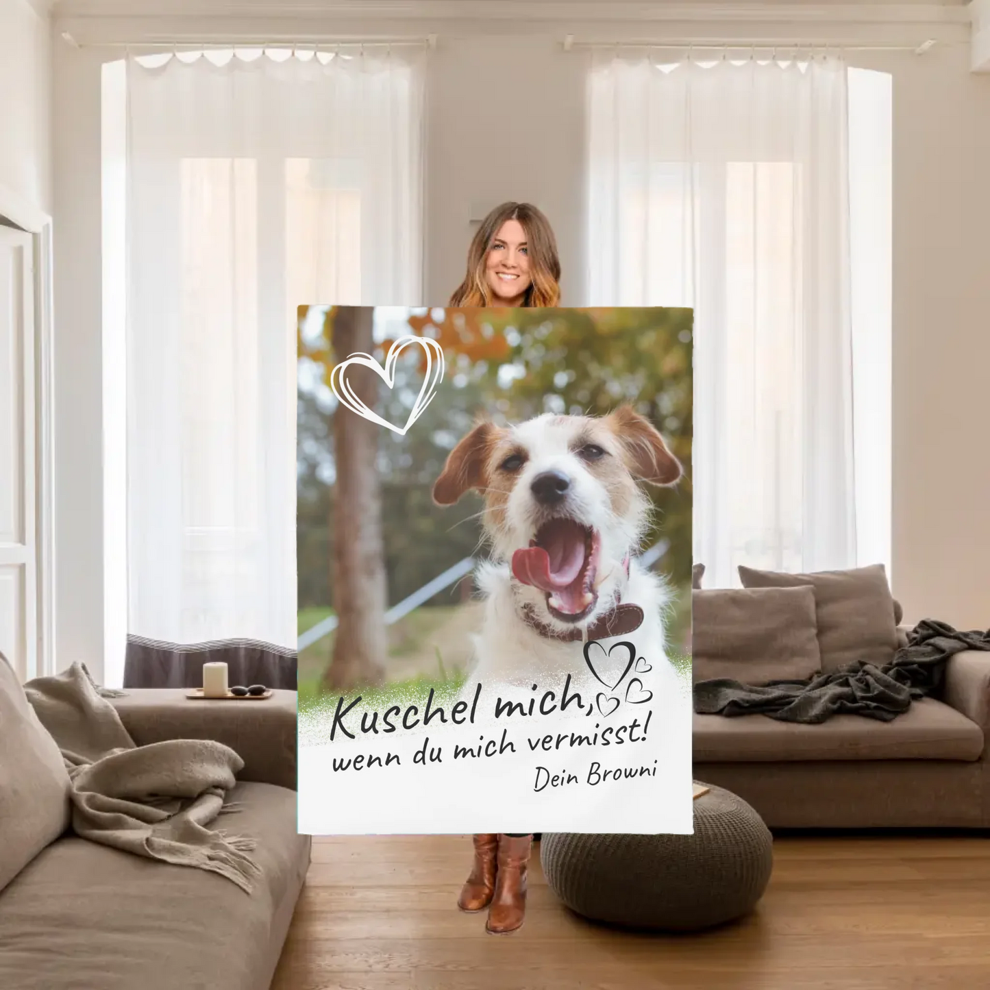 Kuschel mich, wenn du mich vermisst - Individuelle Decke