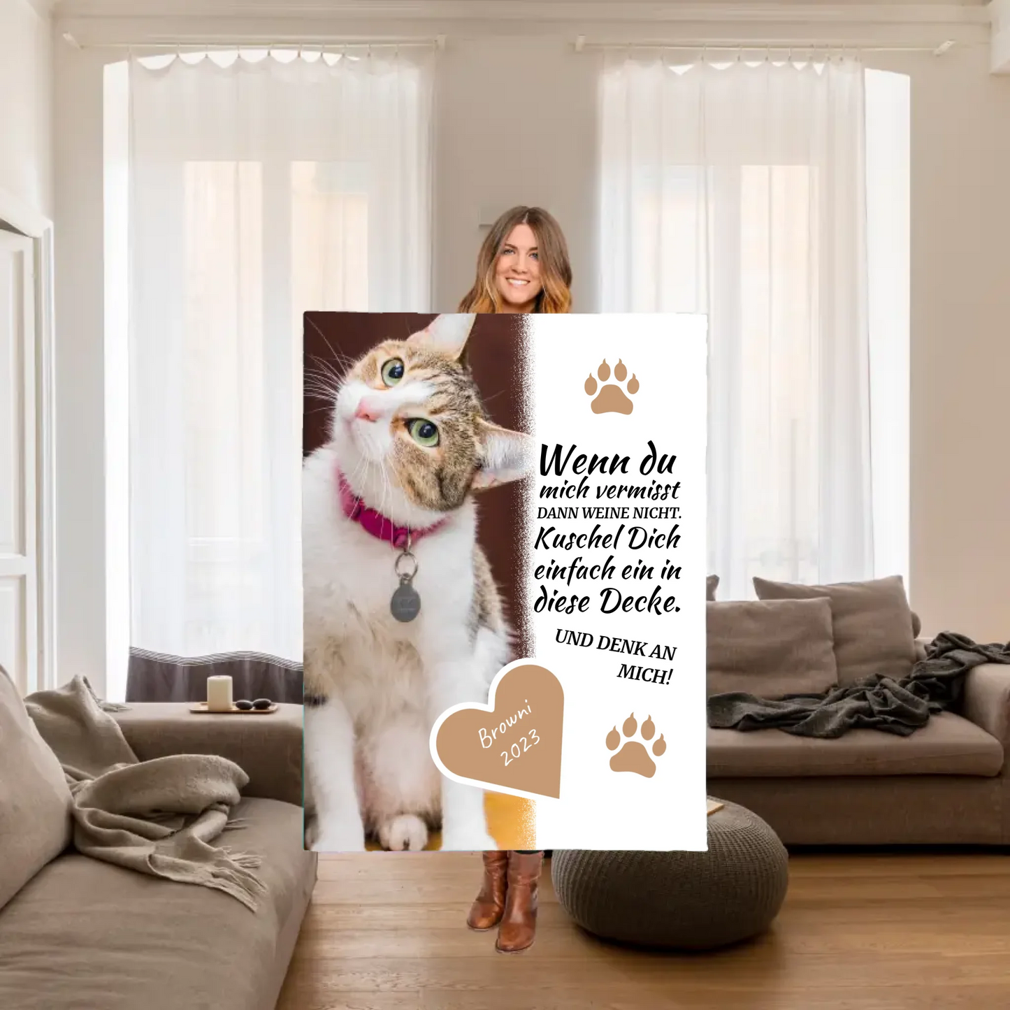 Kuschel mich, wenn du mich vermisst - Individuelle Decke