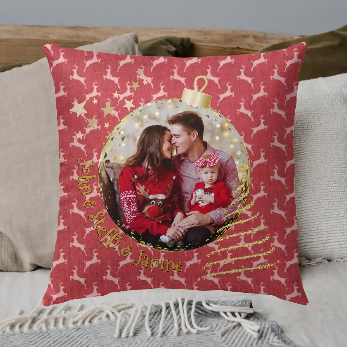 Weihnachtskissen mit Foto - individuelles Premium Fotokissen
