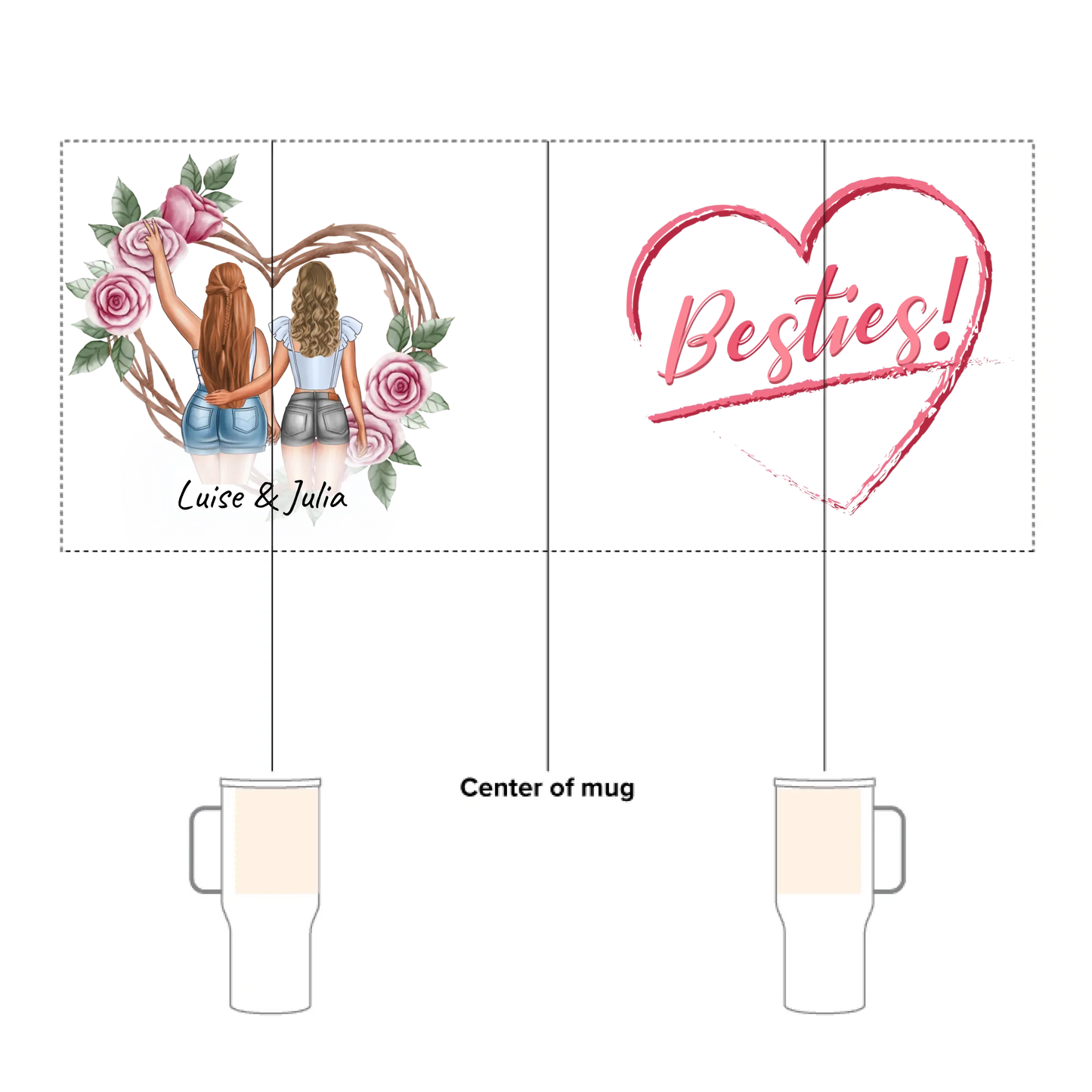 Besties, Schwestern, Beste Freundinnen - individueller Acryl Glas Ständer mit LED