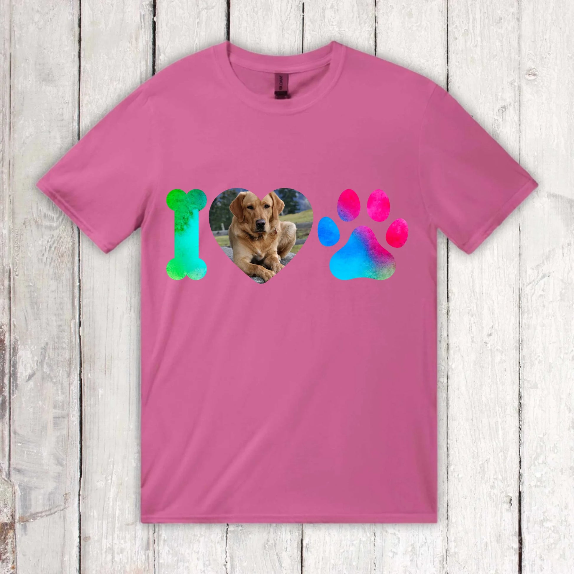 I Love Dogs mit deinem Foto - individuelles T-Shirt | Personalize Palace