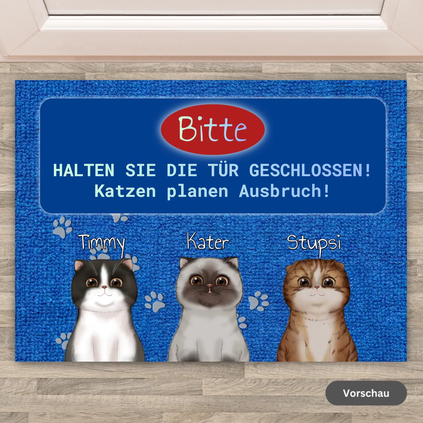 PLEASE KEEP THE DOOR CLOSED! Cat Lovers (Clipart) - Personalized Cat Doormat