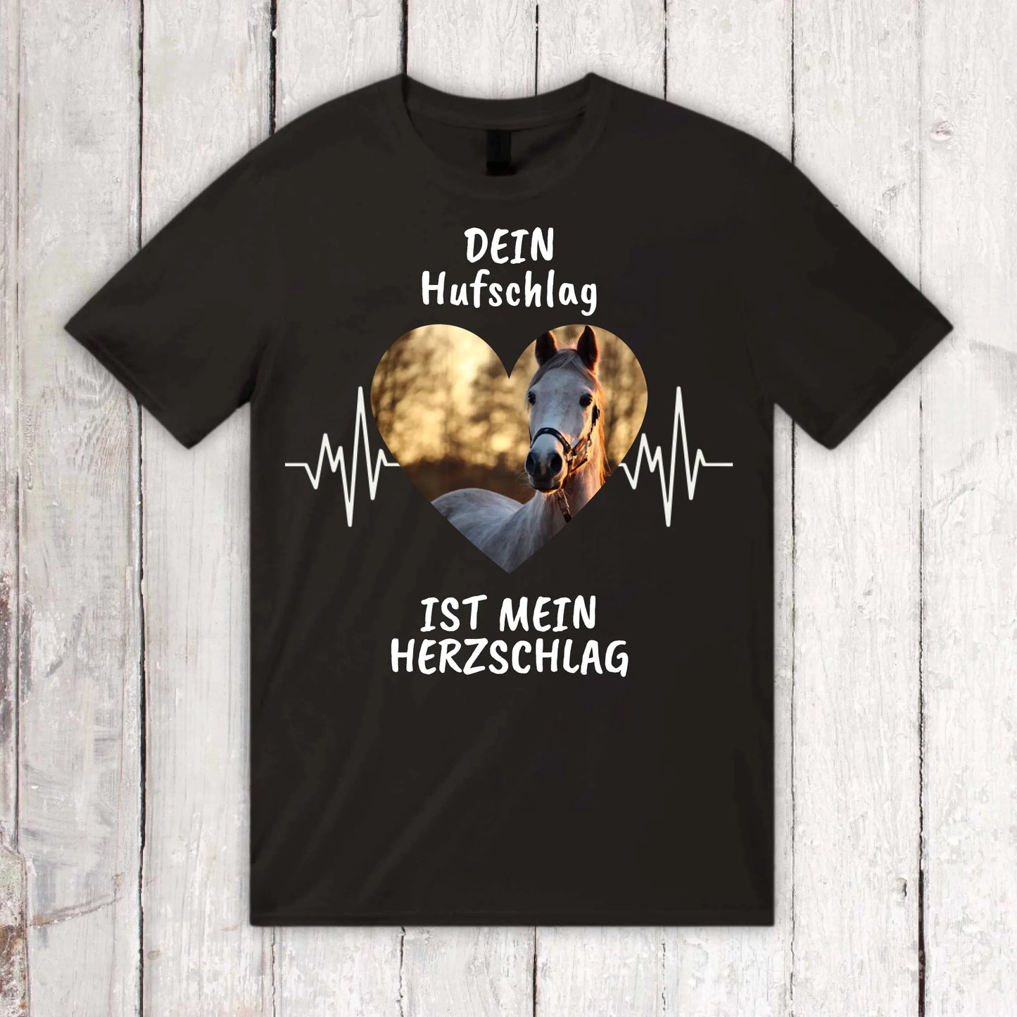 Hoodie mit Pferde Herzschlag und deinem Foto