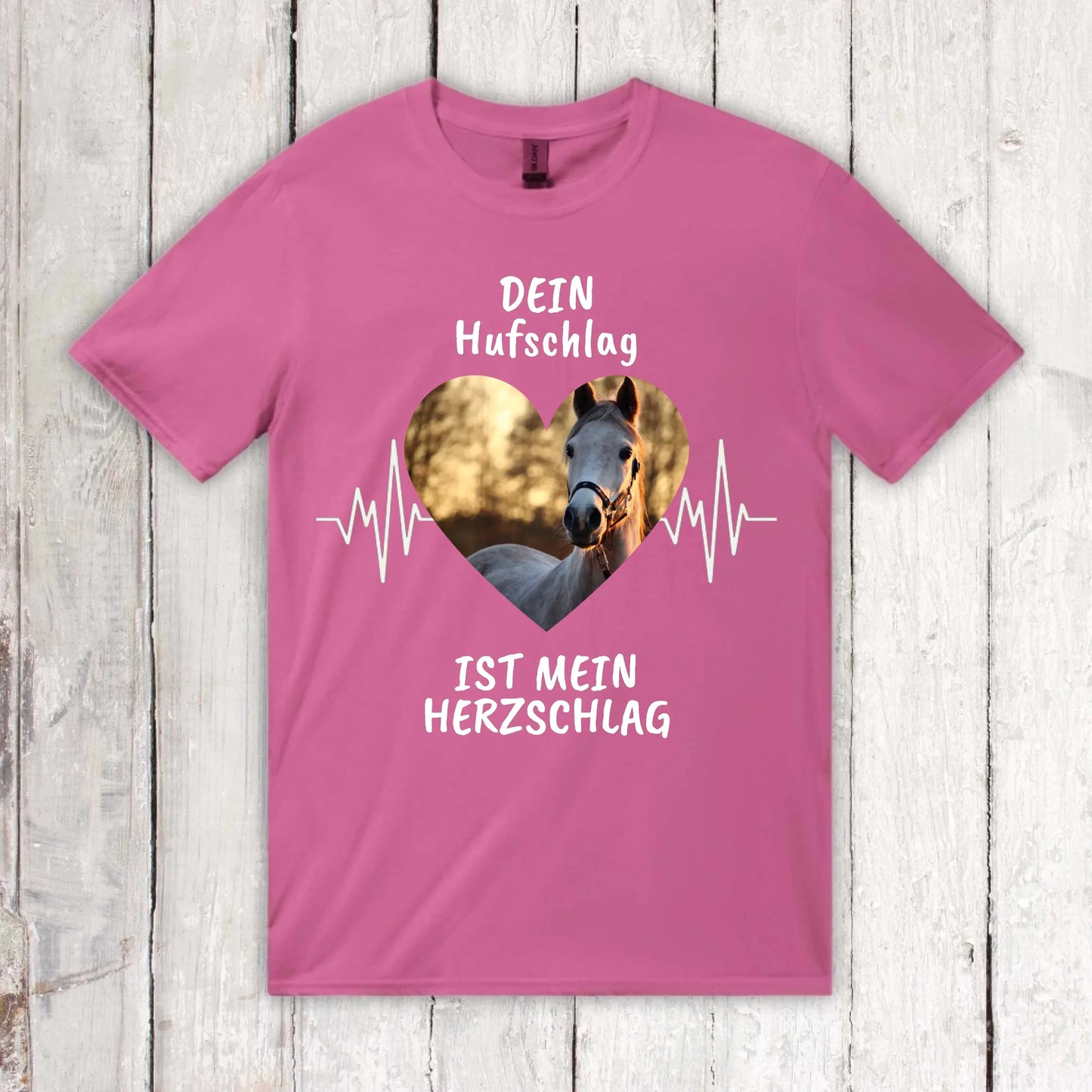 Hoodie mit Pferde Herzschlag und deinem Foto