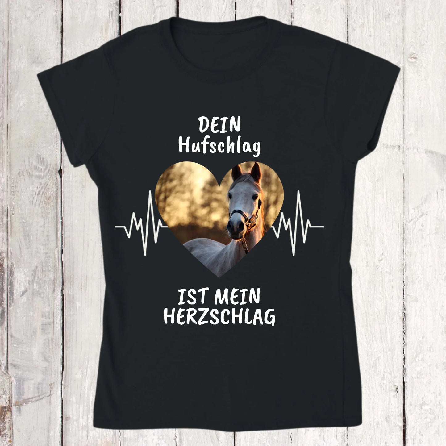 Hoodie mit Pferde Herzschlag und deinem Foto
