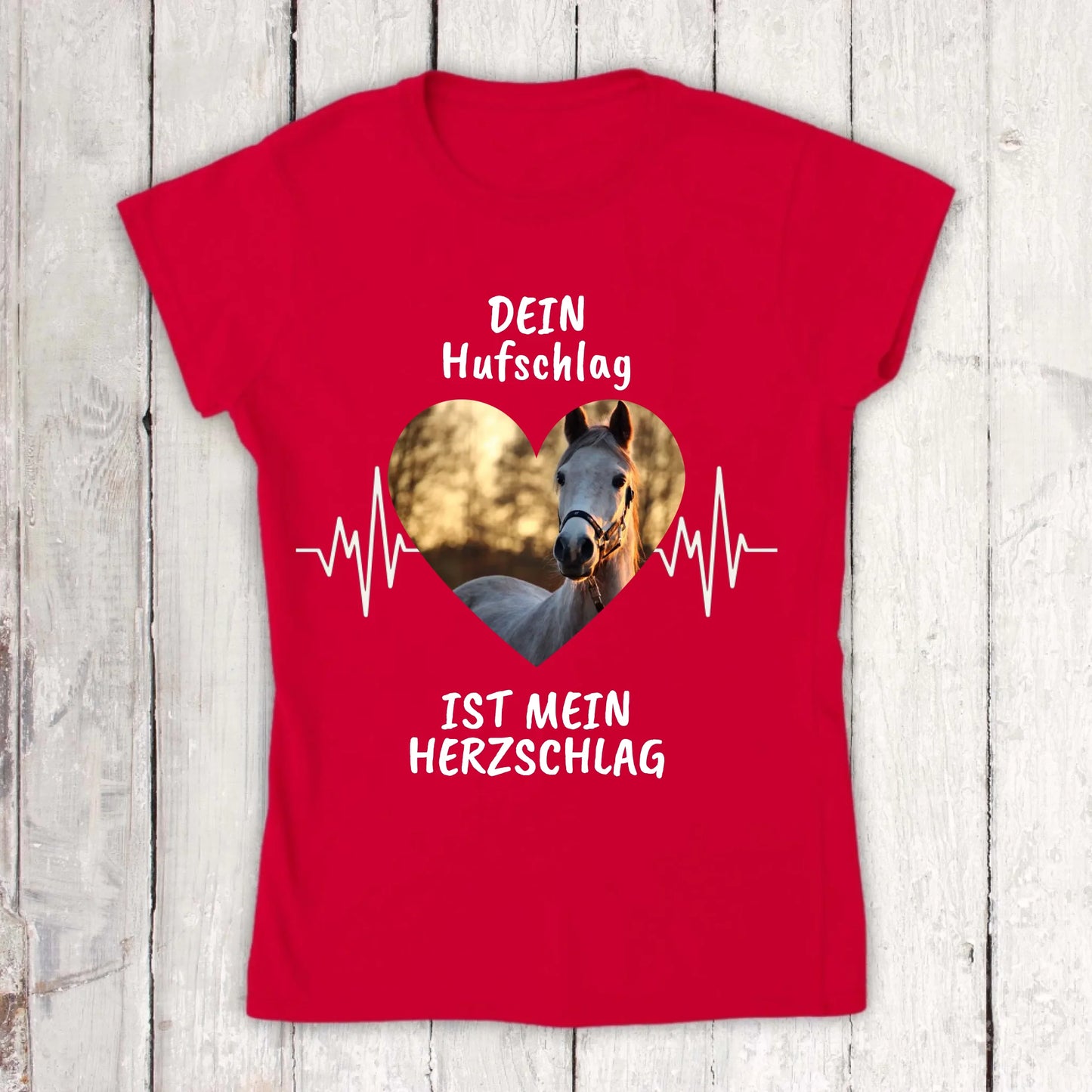 Hoodie mit Pferde Herzschlag und deinem Foto