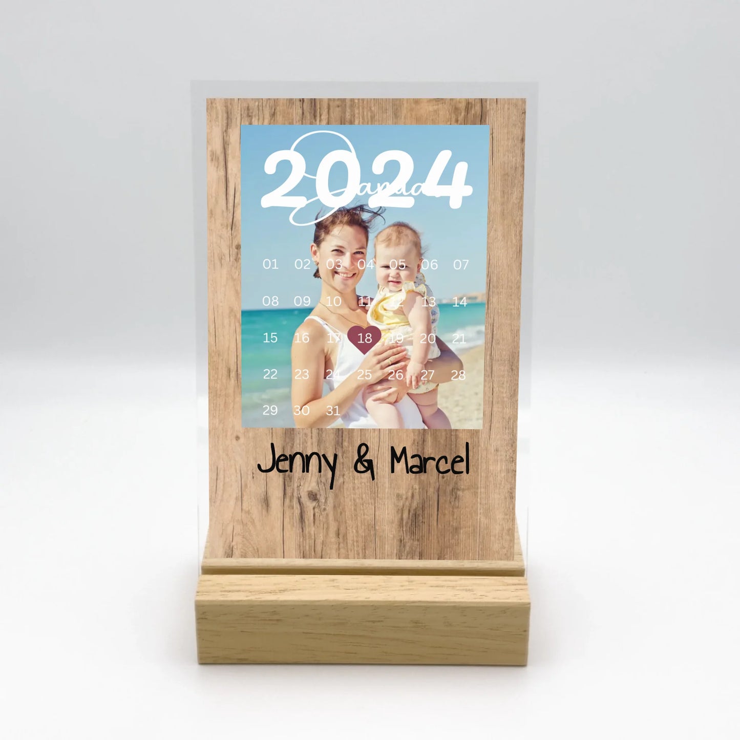 Muttertag, wann wurdet Ihr geboren? - Individuelles Acryl Glas mit LED Ständer