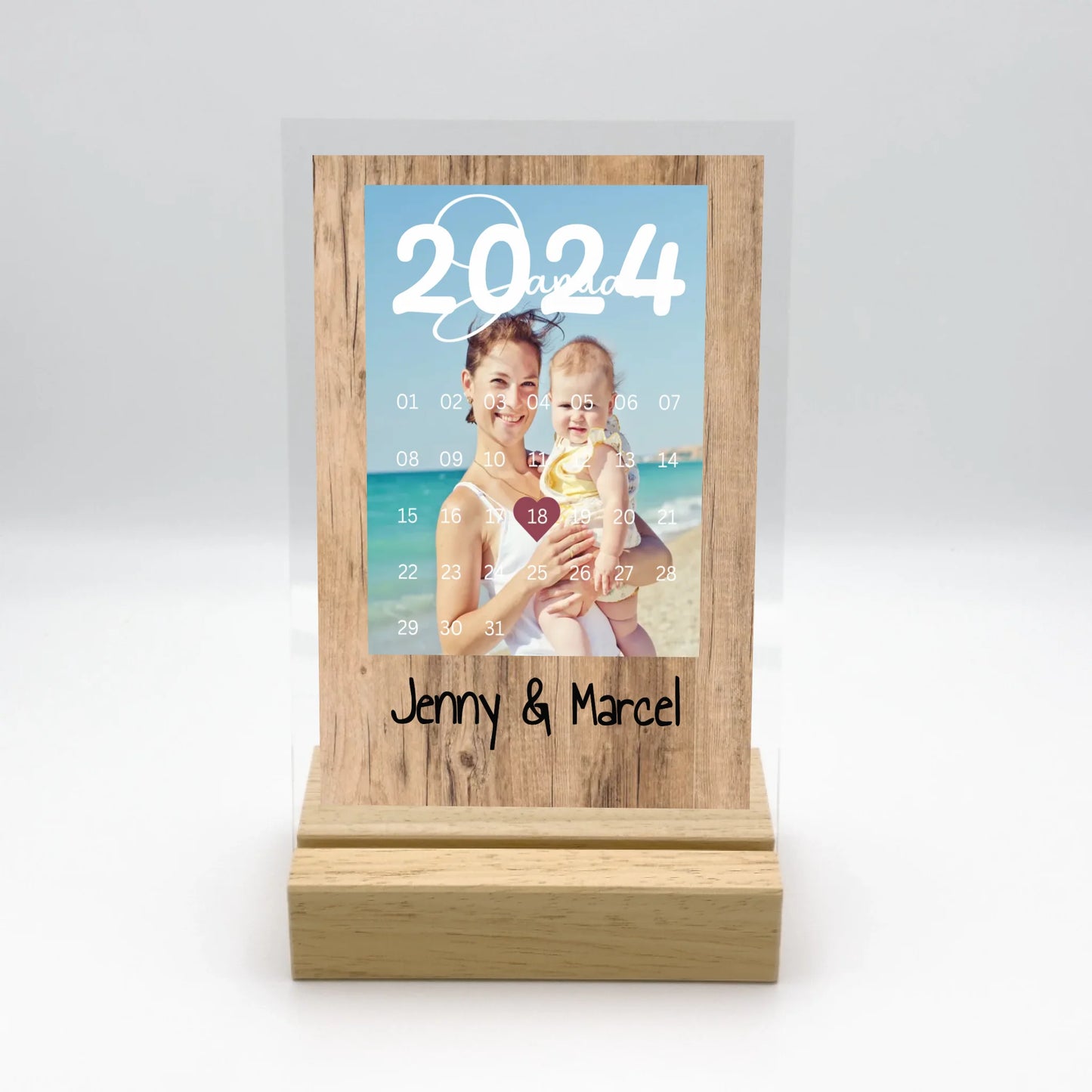 Muttertag, wann wurdet Ihr geboren? - Individuelles Acryl Glas mit LED Ständer