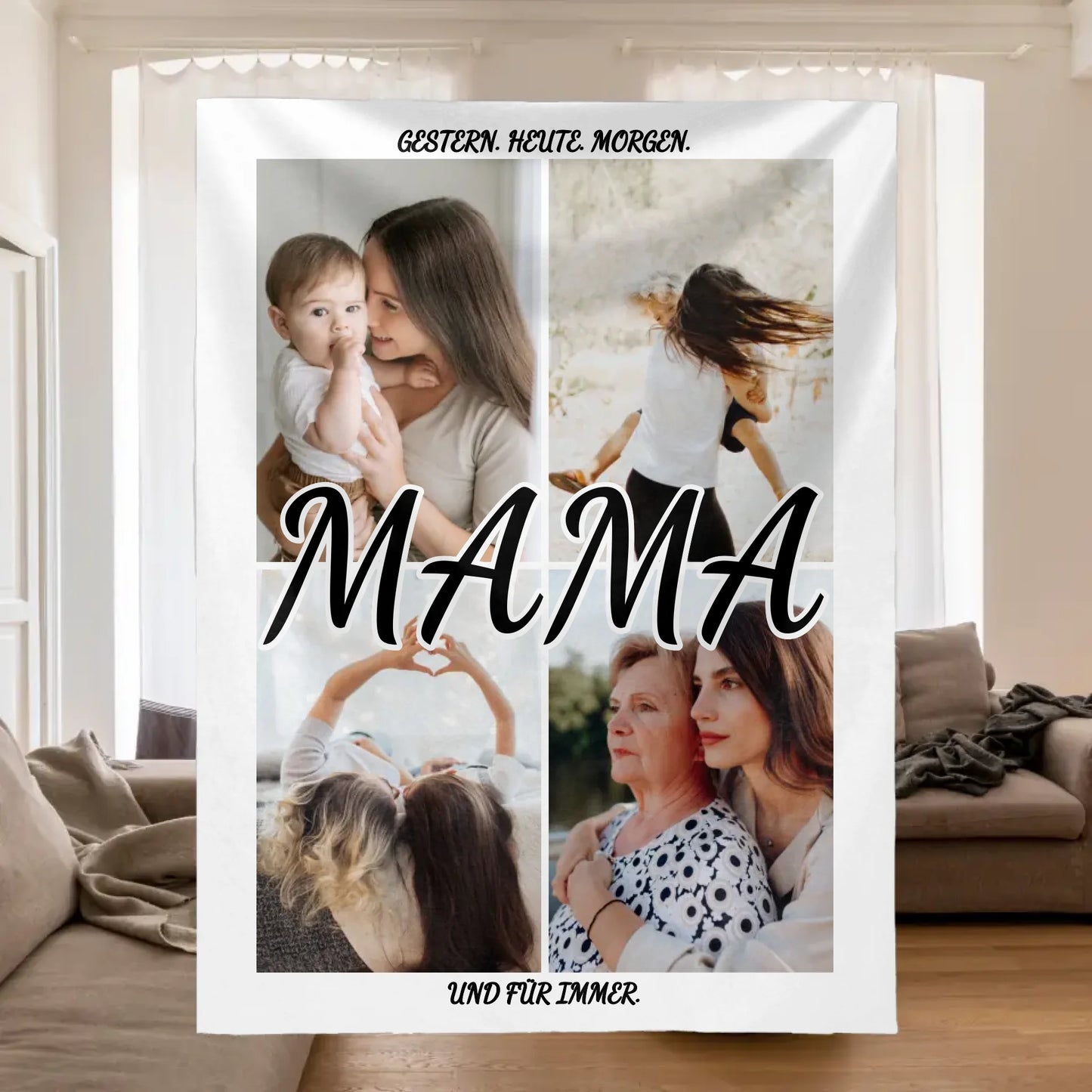 Mama, Oma, Opa, Papa - individuelle Decke