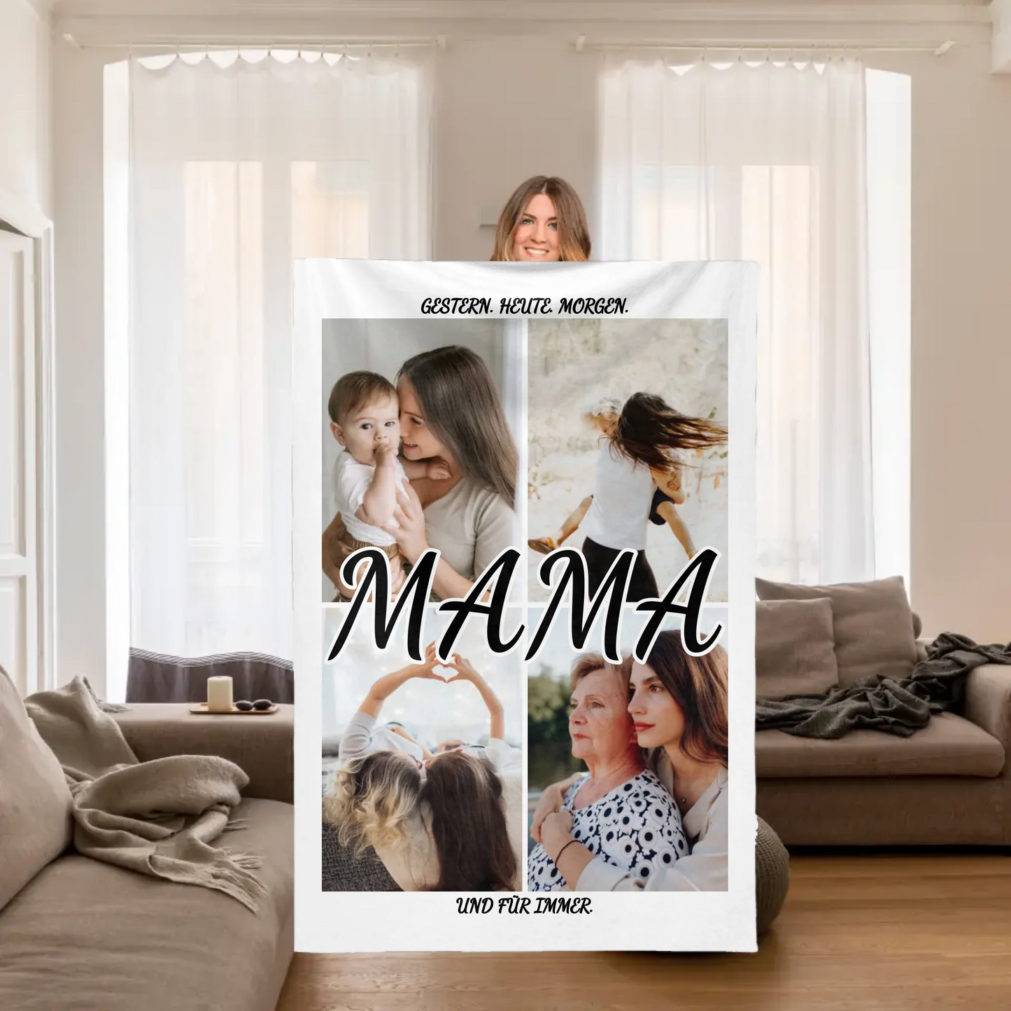 Mama, Oma, Opa, Papa - individuelle Decke