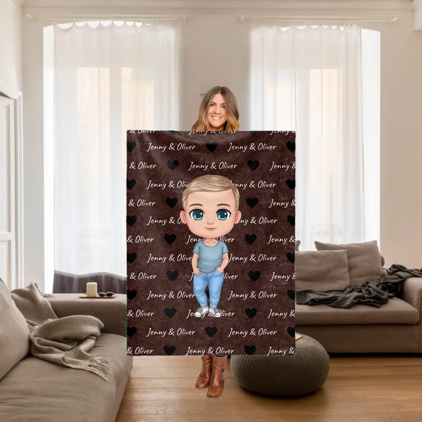 persönliche Lieblingsdecke für Kinder, Eltern und Ureltern - personalisierbare Decke
