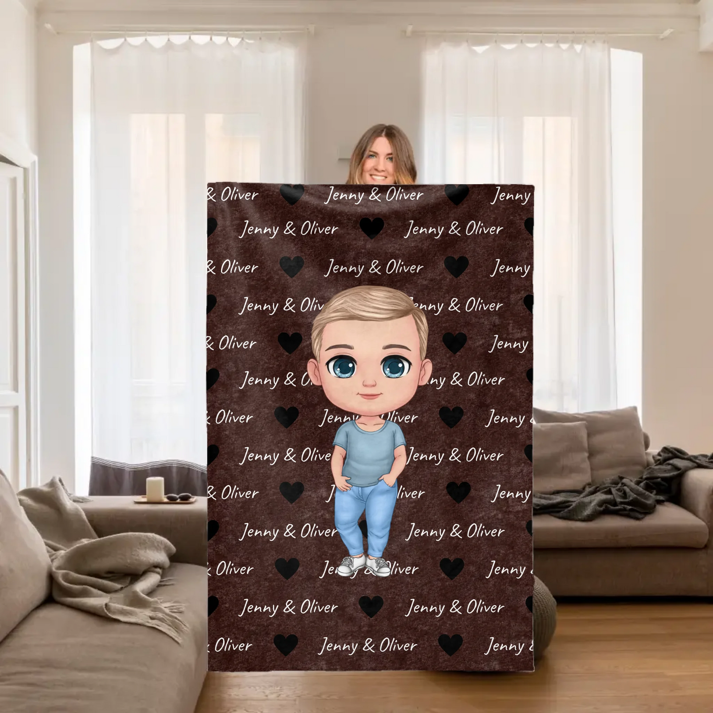 persönliche Lieblingsdecke für Kinder, Eltern und Ureltern - personalisierbare Decke