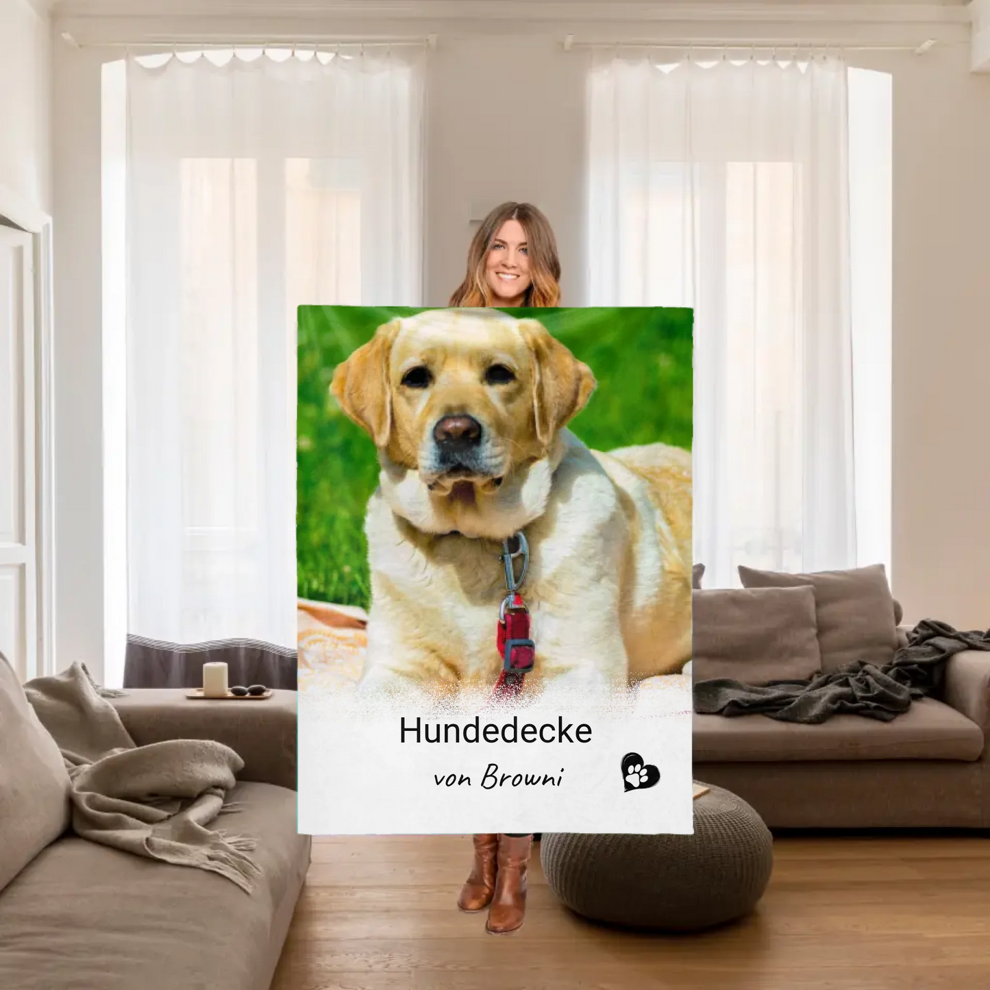 Hundedecke mit Foto und Text - individuelle Decke