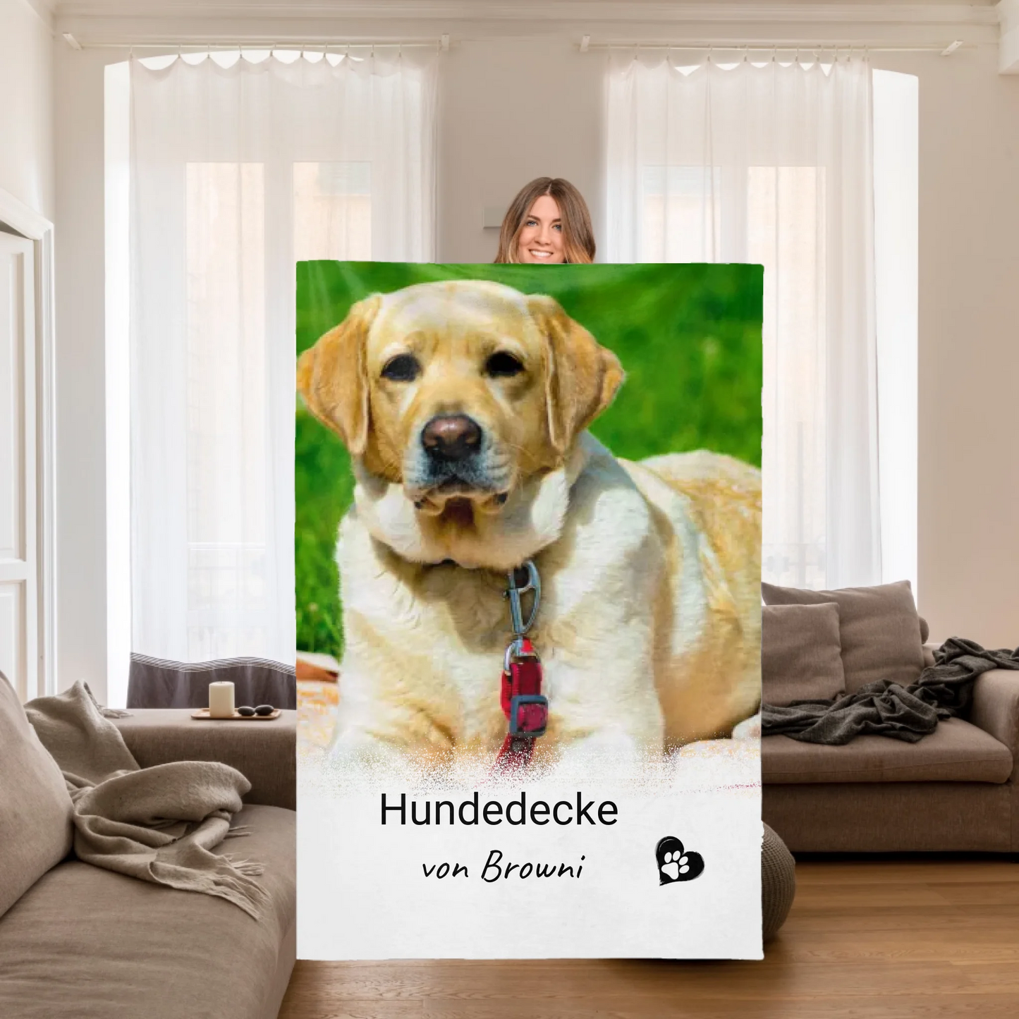 Katzendecke mit Foto und Text - individuelle Kuscheldecke