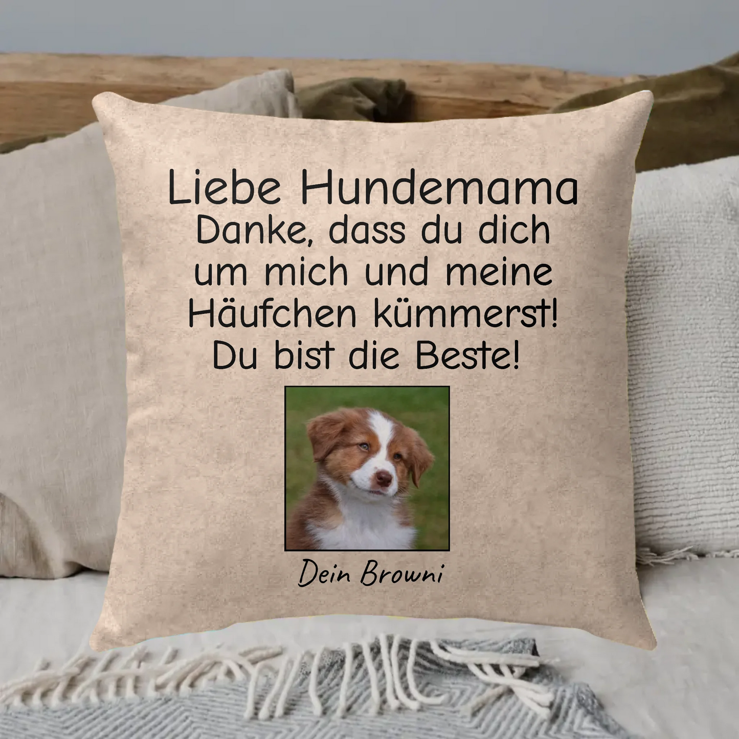 Liebe Hundemama,-papa,-oma,-opa,-tante,-onkel - individuelles Kissen