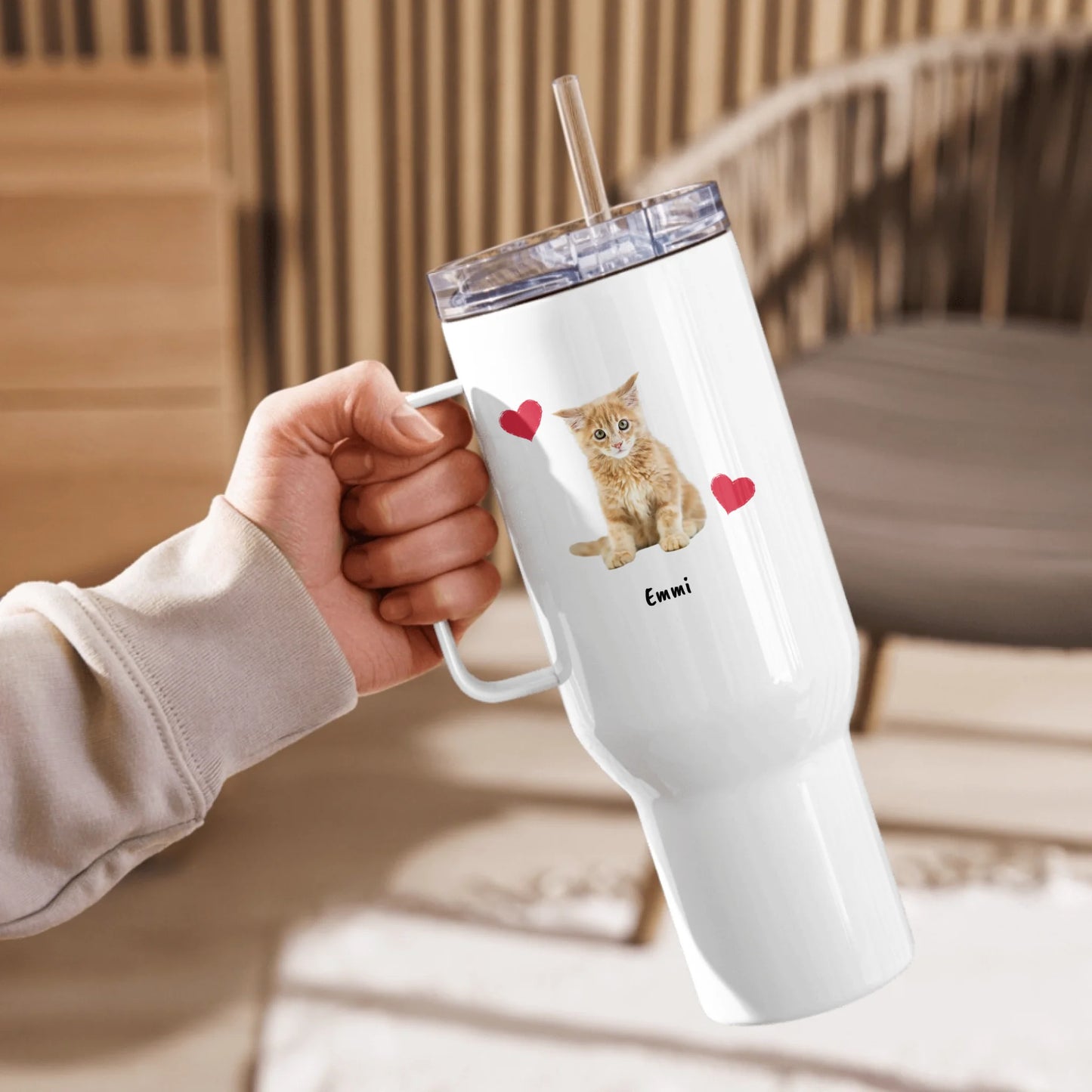 Hunde- und Katzenliebhaber mit Foto und Text - individueller Thermobecher