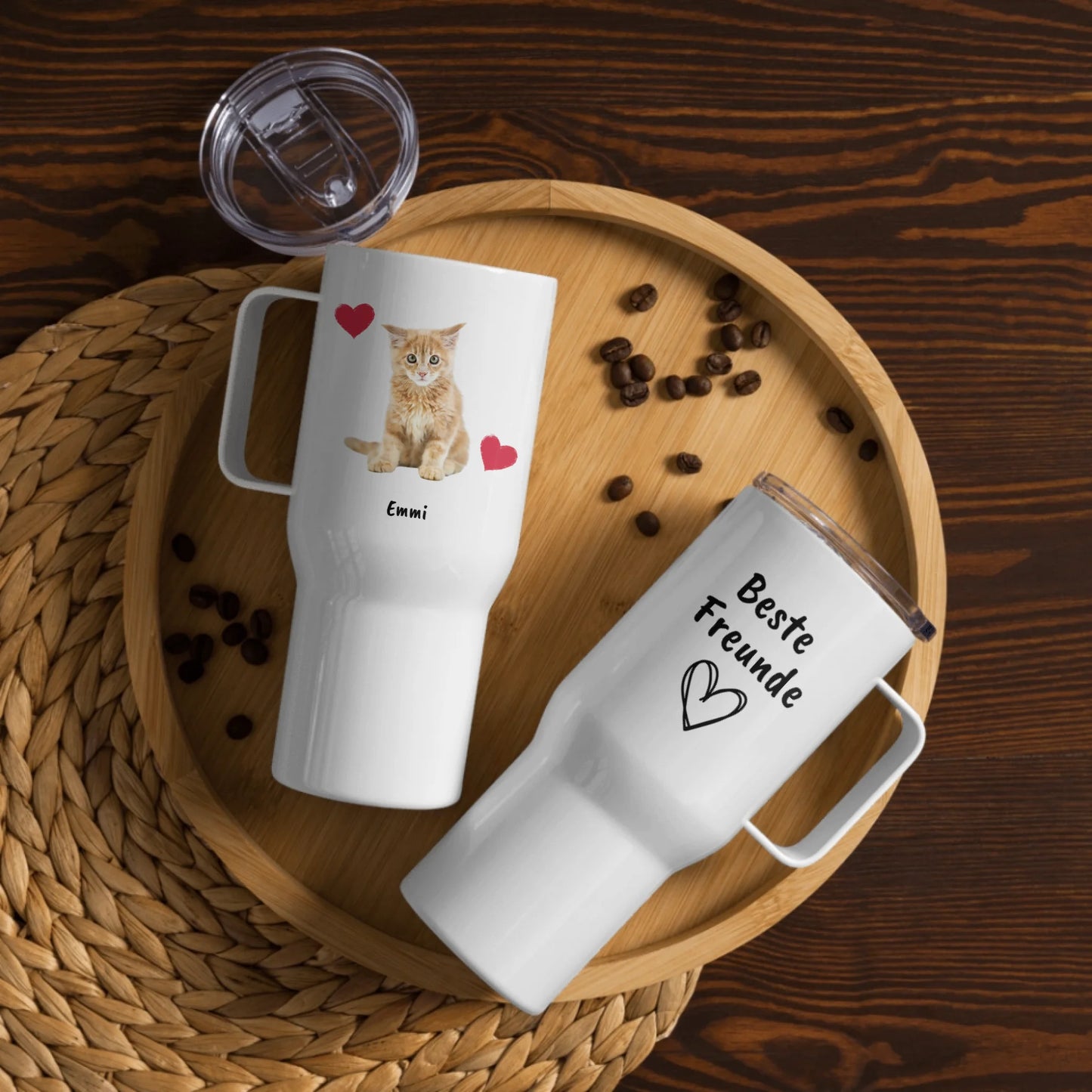 Hunde- und Katzenliebhaber mit Foto und Text - individueller Thermobecher