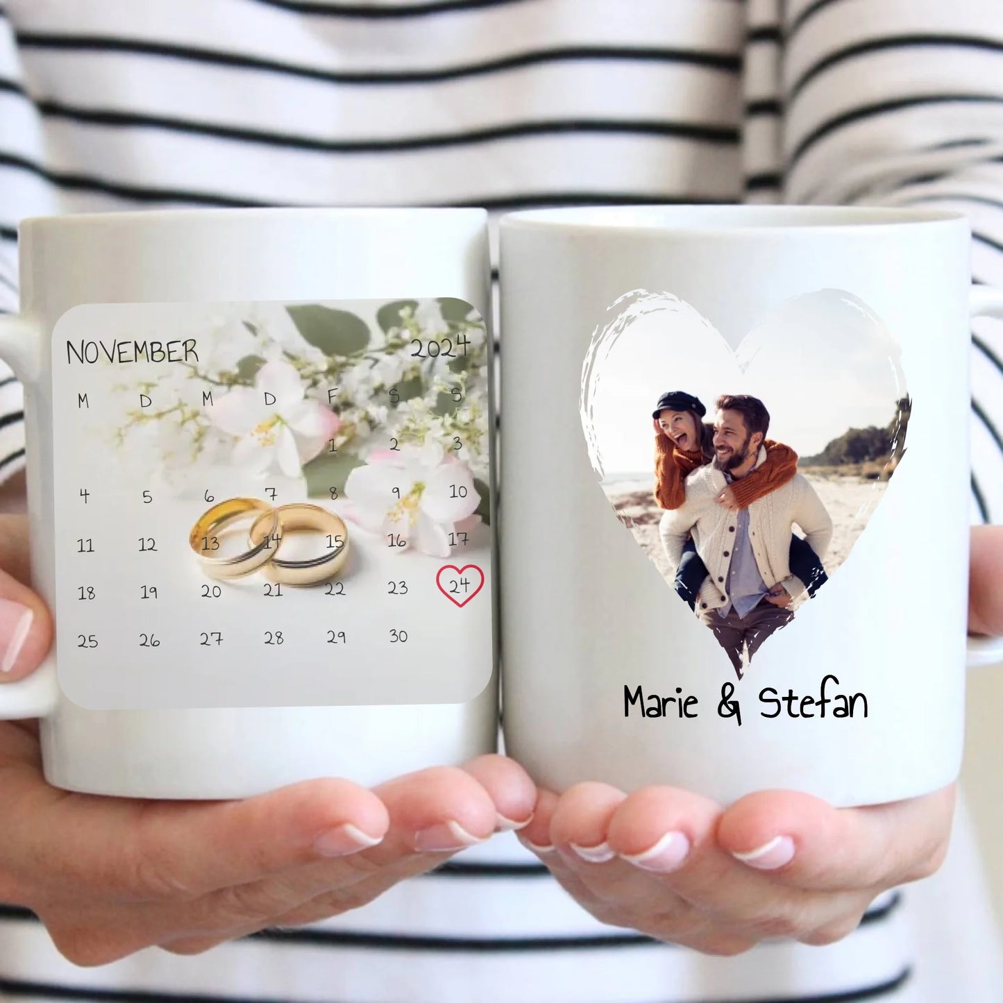 Datum und Kalender mit Foto und Text - Individuelle Tasse