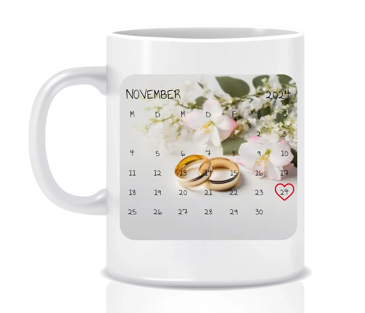 Datum und Kalender mit Foto und Text - Individuelle Tasse