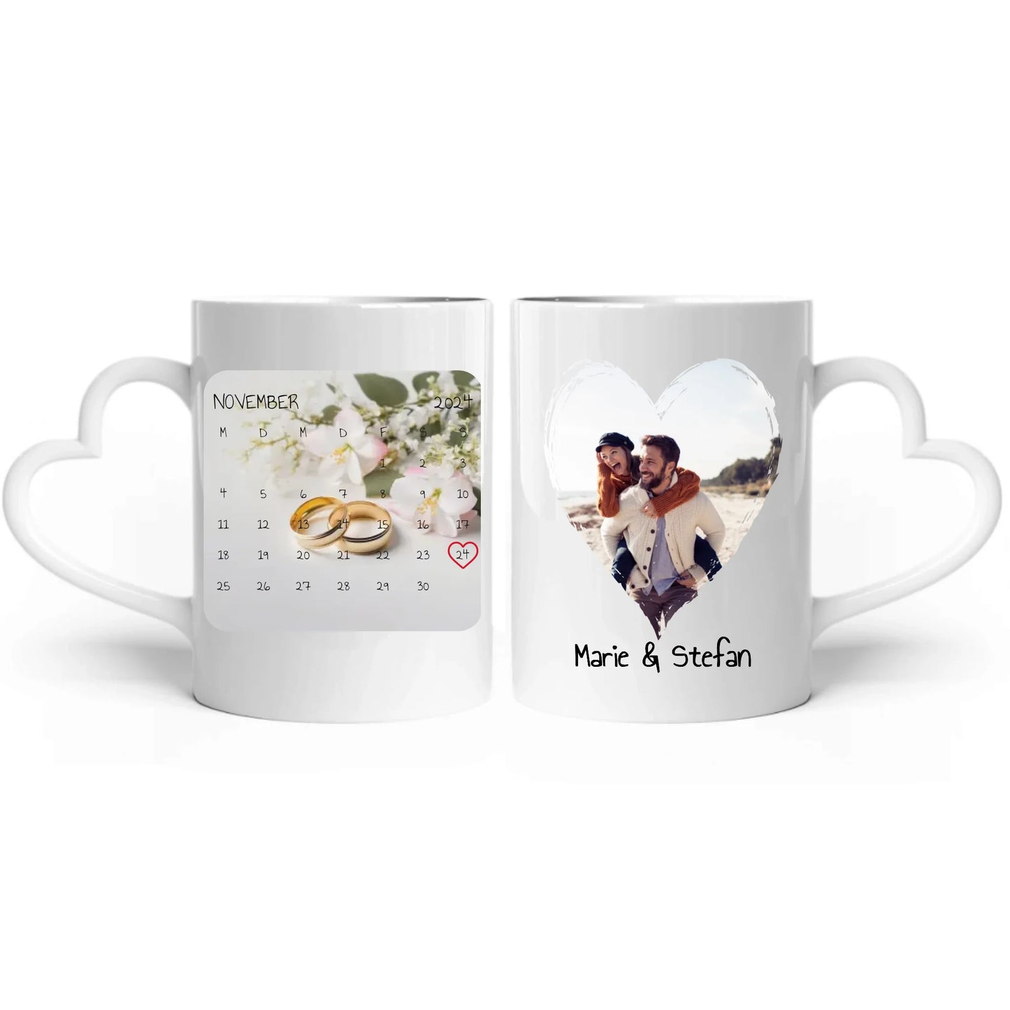 Datum und Kalender mit Foto und Text - Individuelle Tasse
