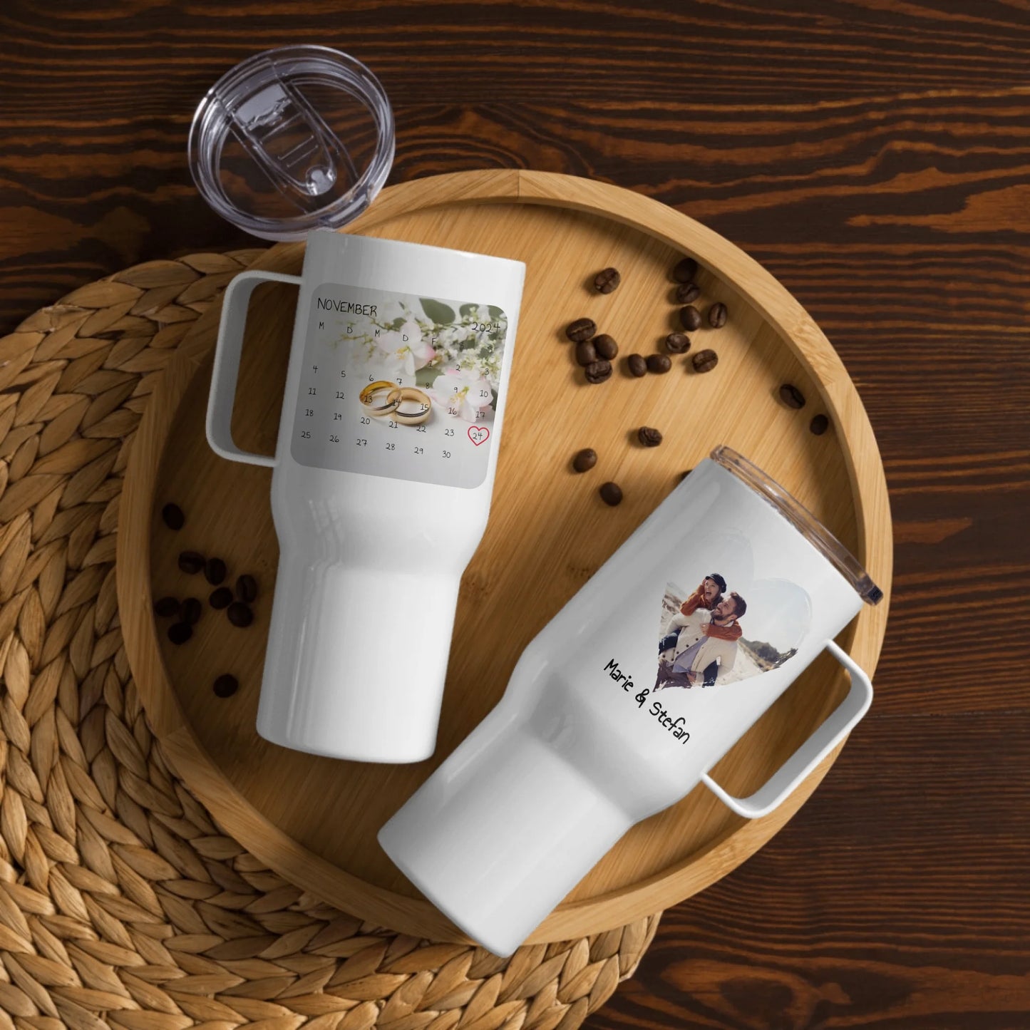 Datum und Kalender mit Foto und Text - Individuelle Tasse