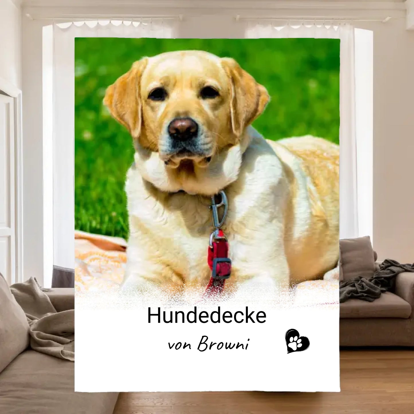 Katzendecke mit Foto und Text - individuelle Kuscheldecke