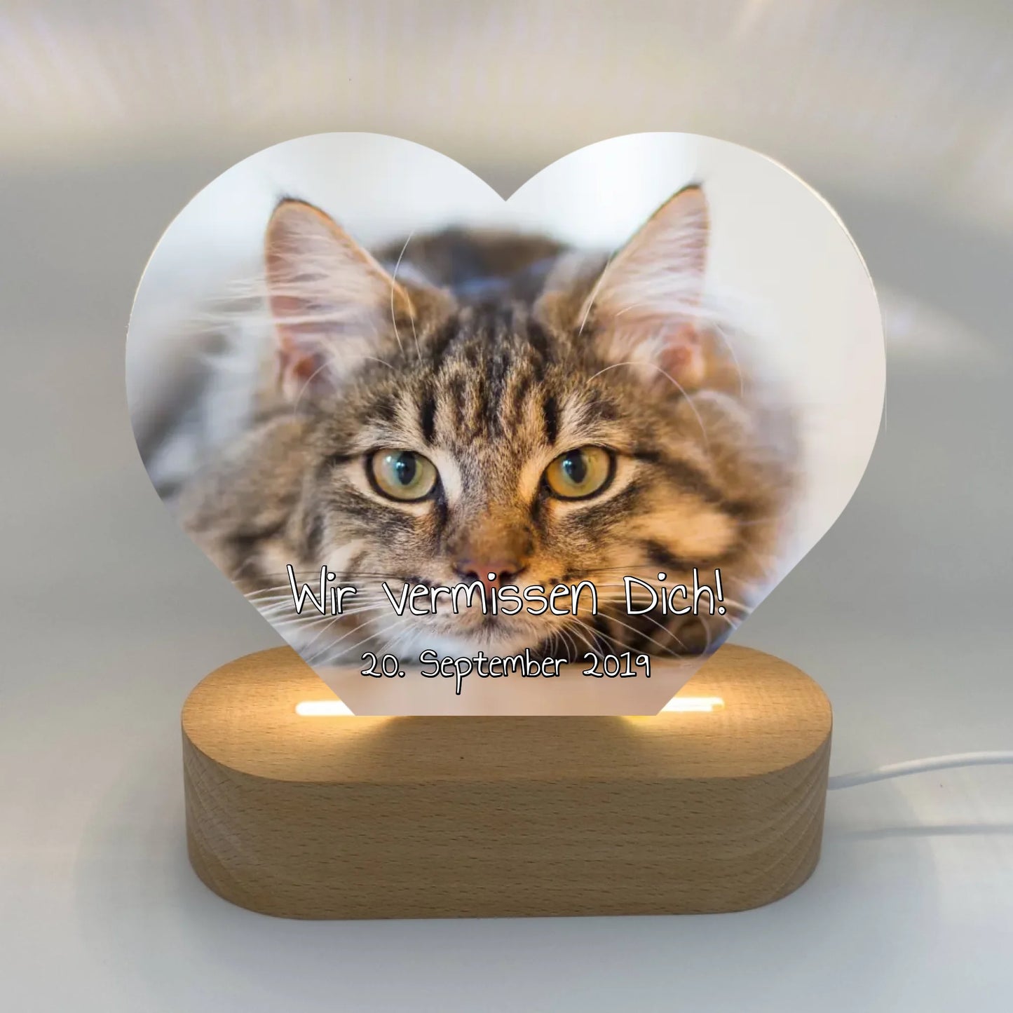 Katzen Herz aus Natur Schiefer - individuelle Schieferplatte