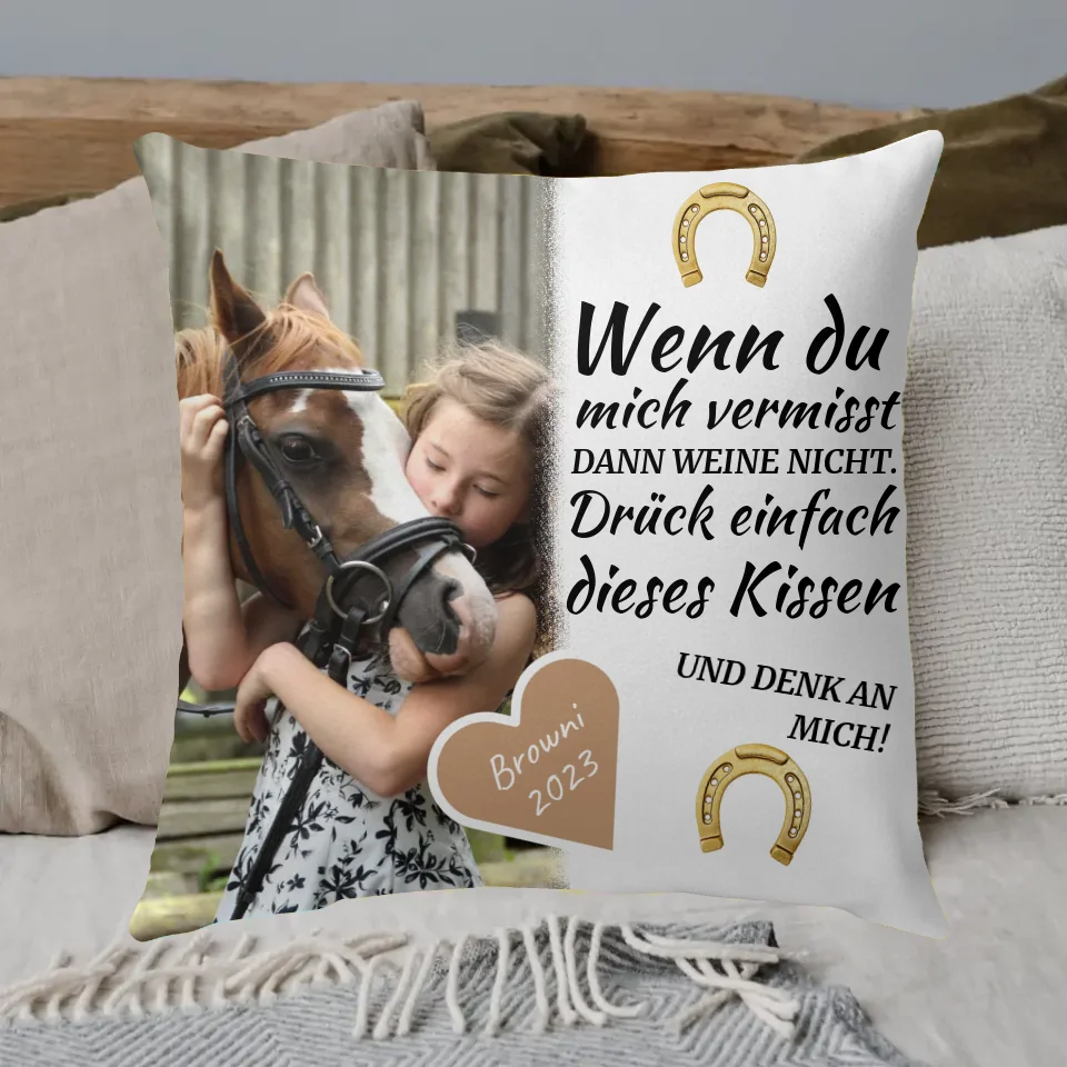 Das Leben ist besser mit meinem Pferd - individuelles Pferde-Fotokissen