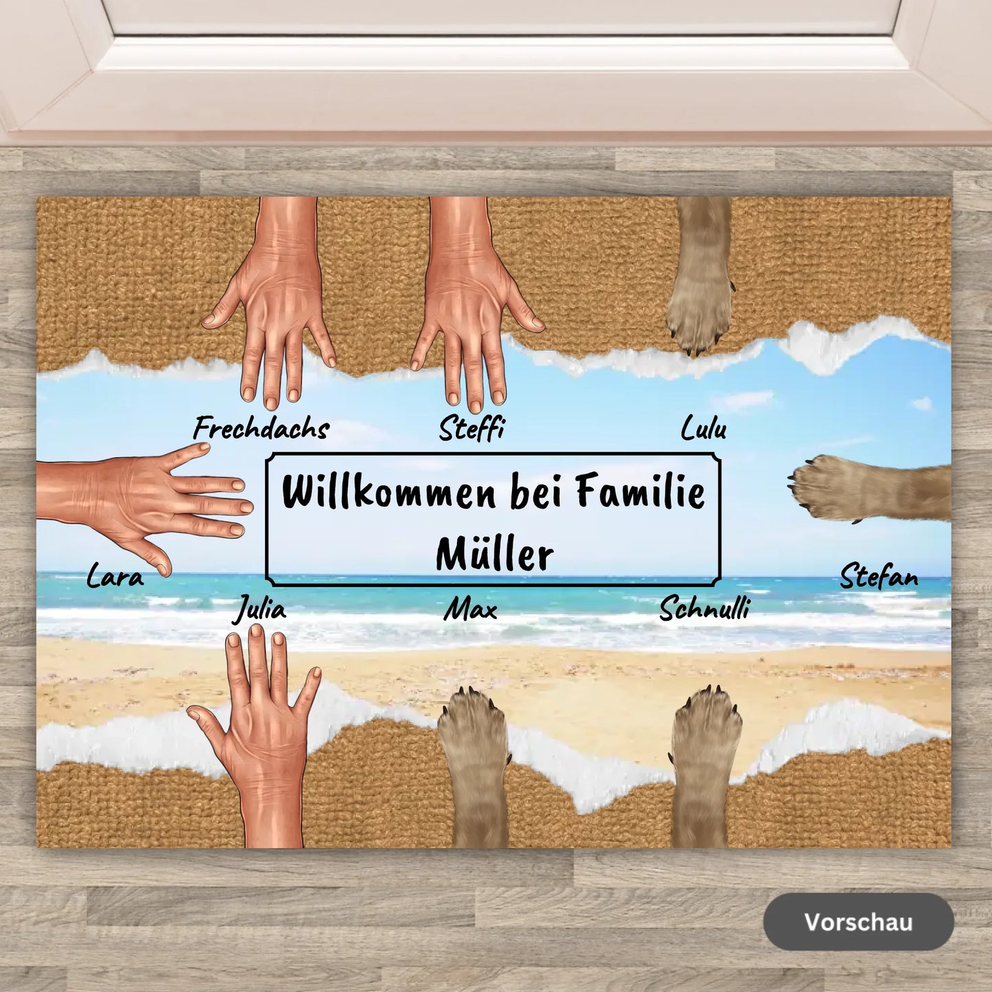 Hände und Pfoten - Individuelle Fußmatte