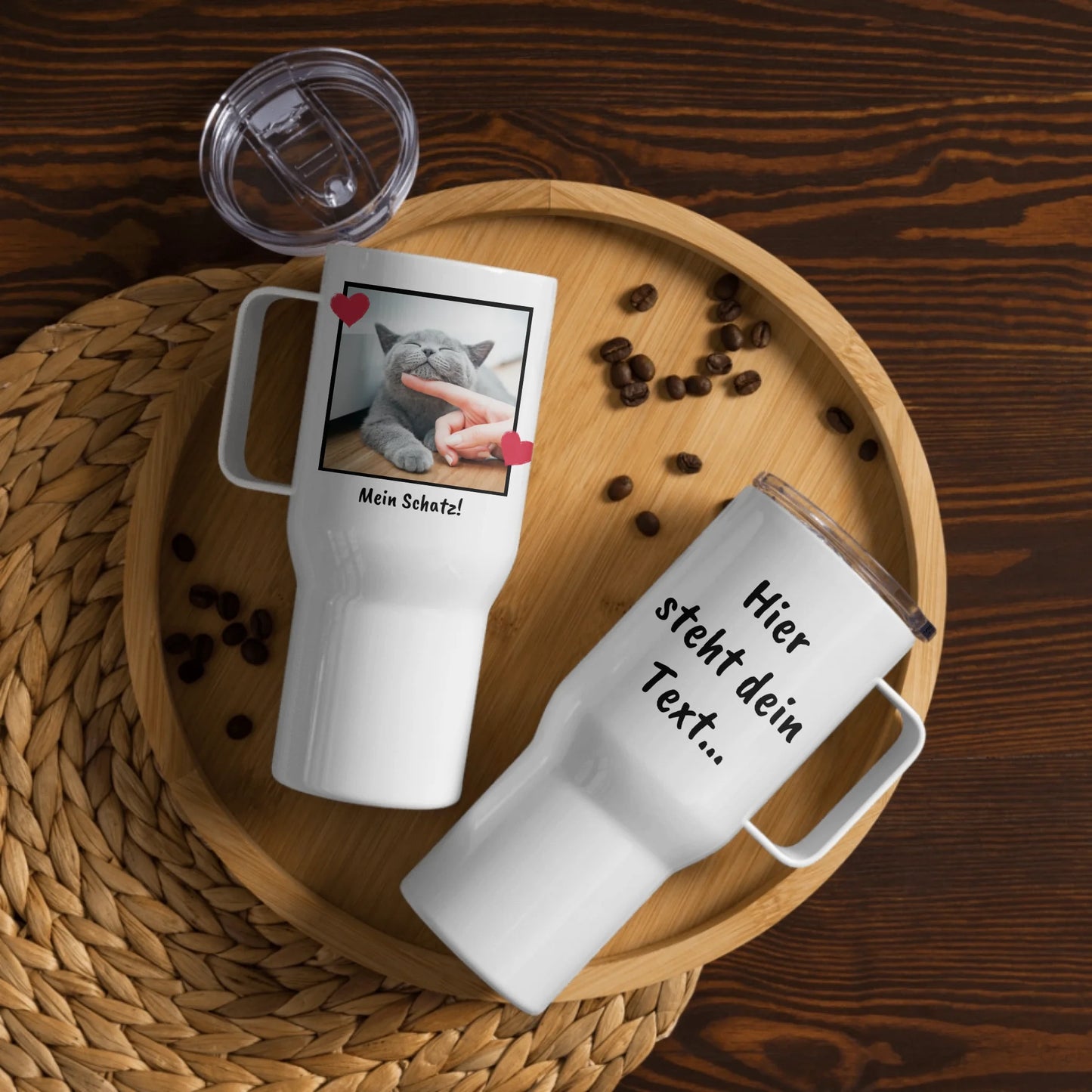 Hunde- und Katzenliebhaber mit Foto und Text - individueller Thermobecher