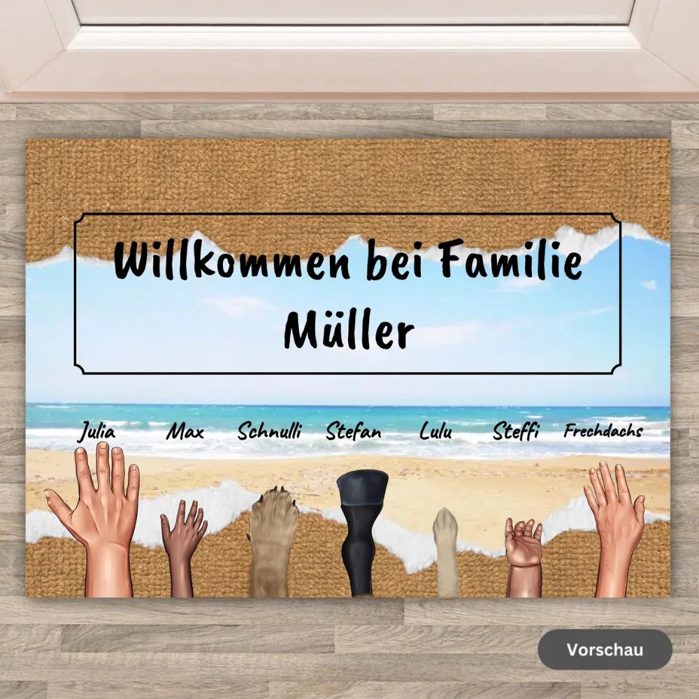 Hands, paws, claws, hooves - Personalized doormat