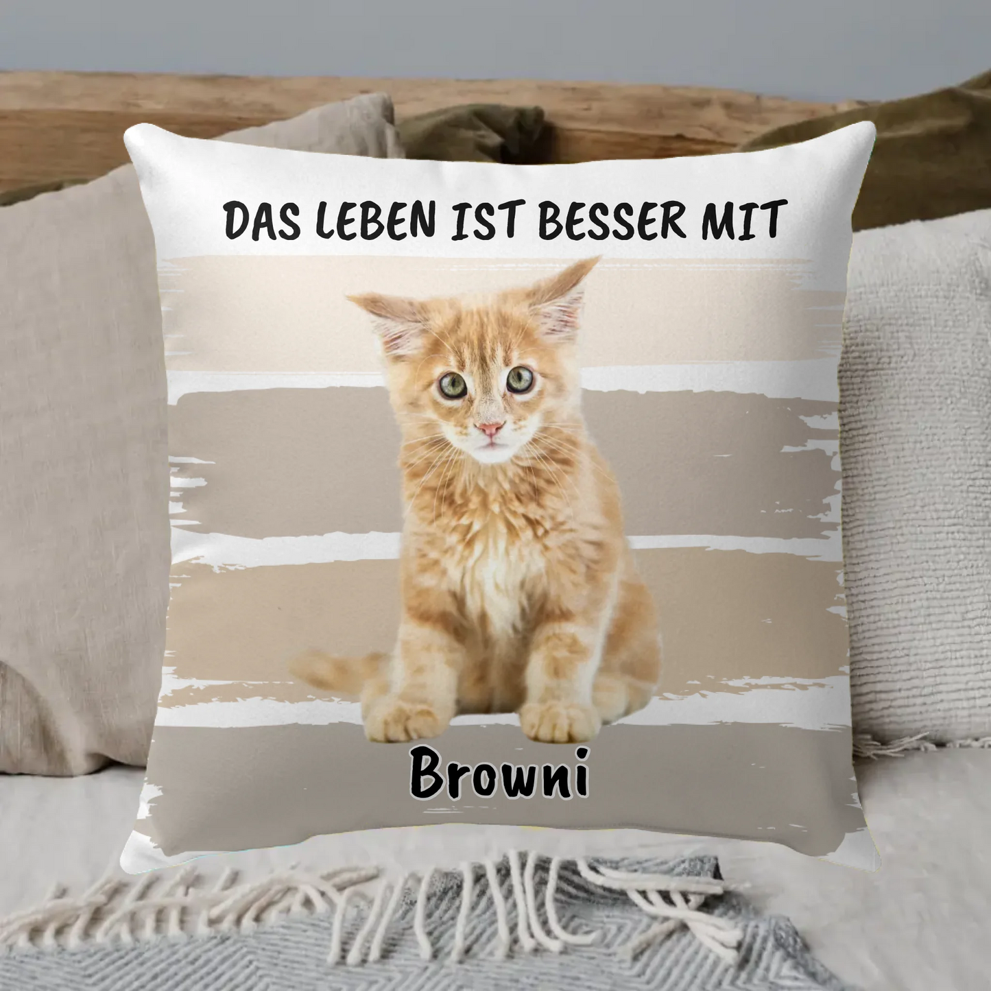 Drück mich, wenn du mich vermisst- individuelles Premium Fotokissen