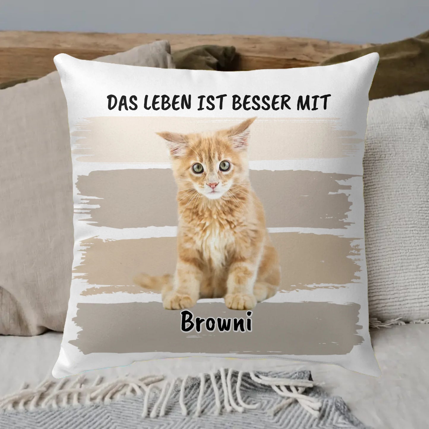 Das Leben ist besser mit meinem Tier - Individuelles Kissen