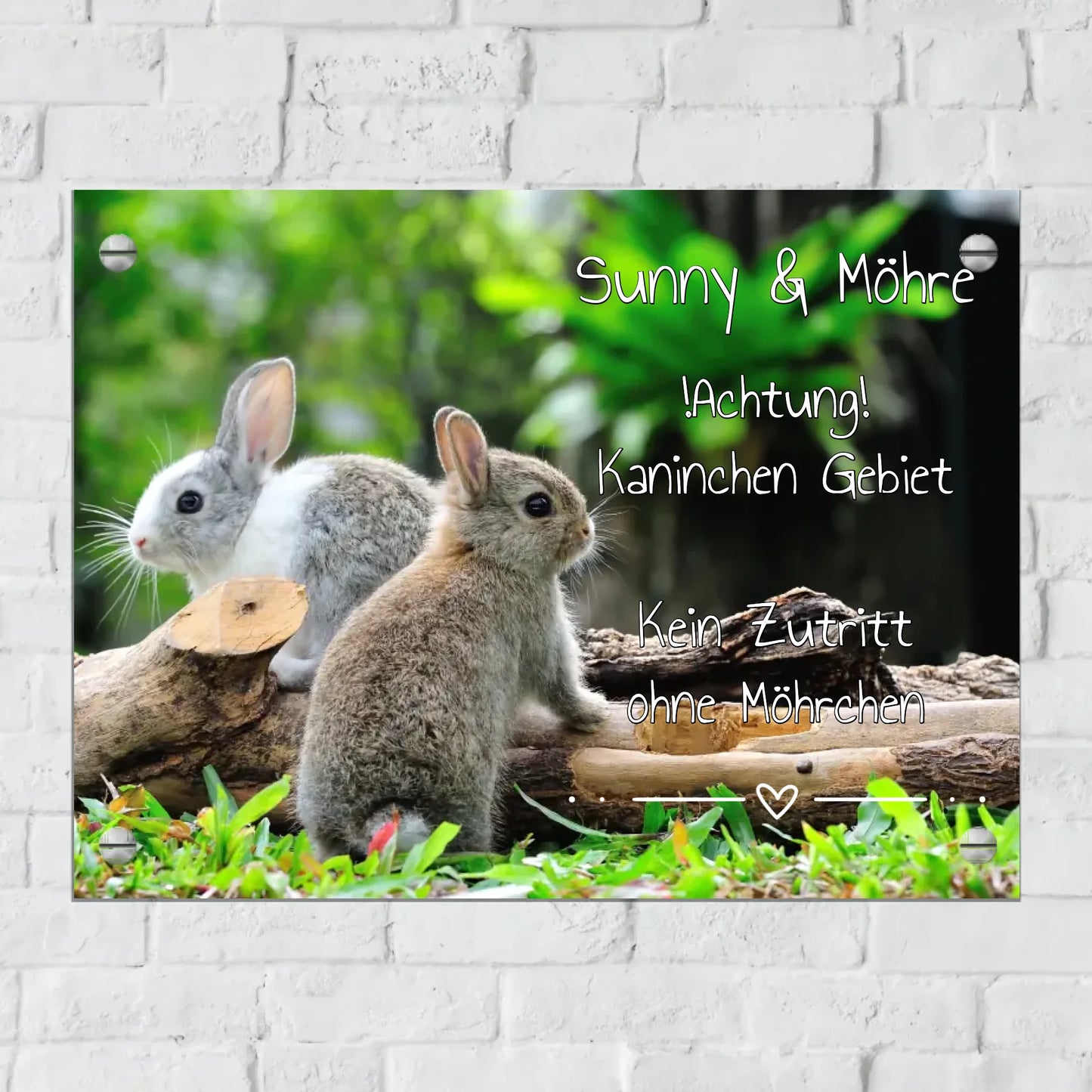 Aluminium Schild für Innen und Außen mit Löchern zur Befestigung